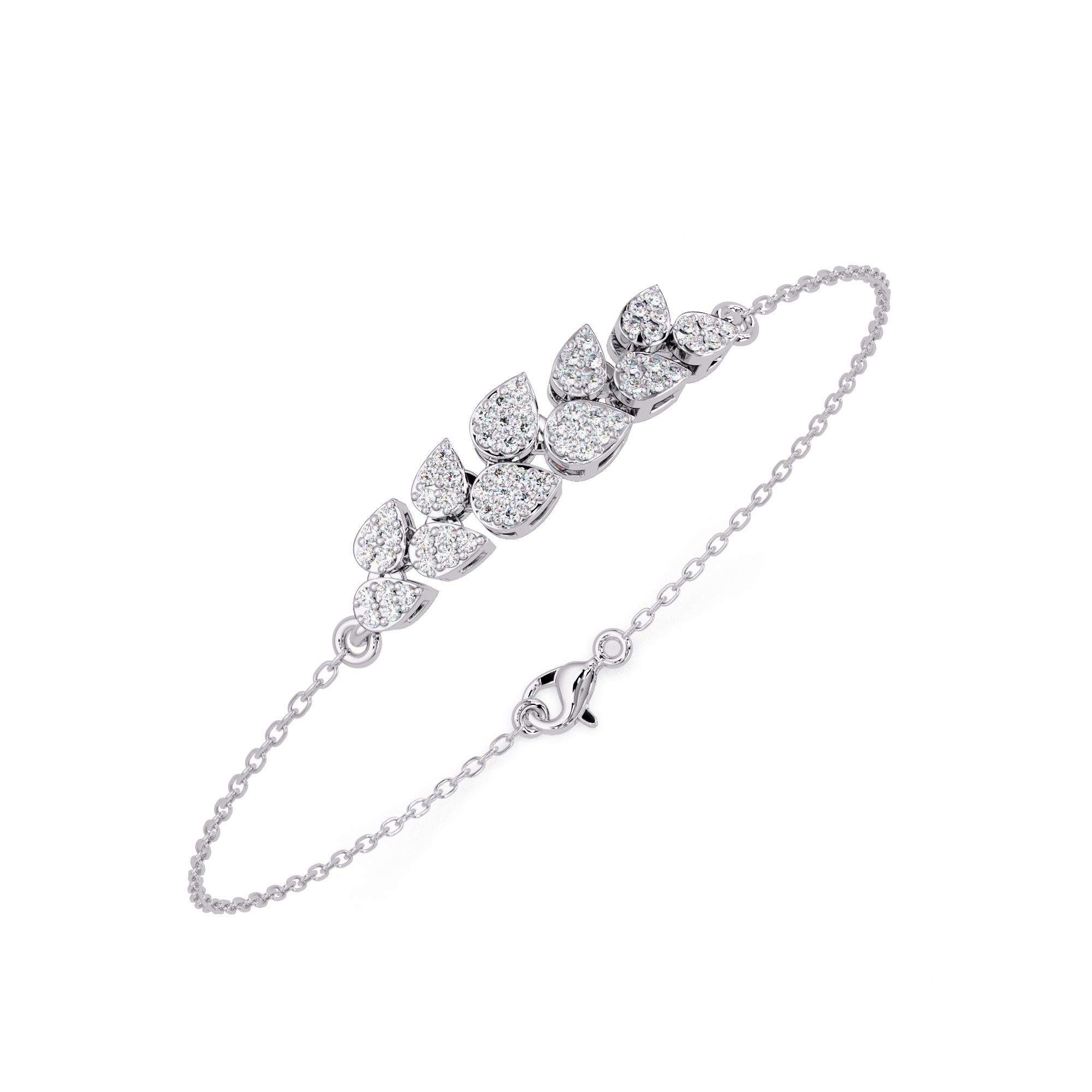 Diamond Leaf Chain Bracelet