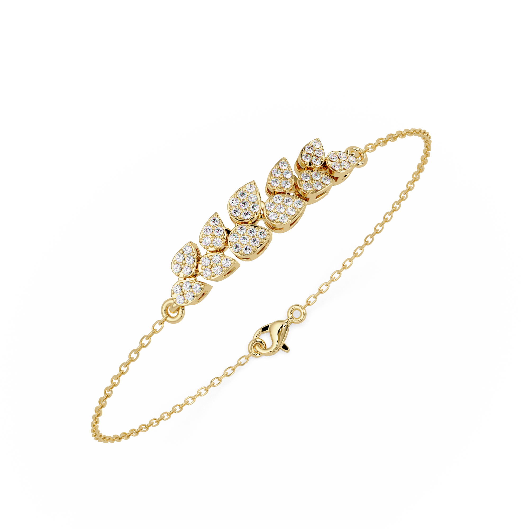 Diamond Leaf Chain Bracelet