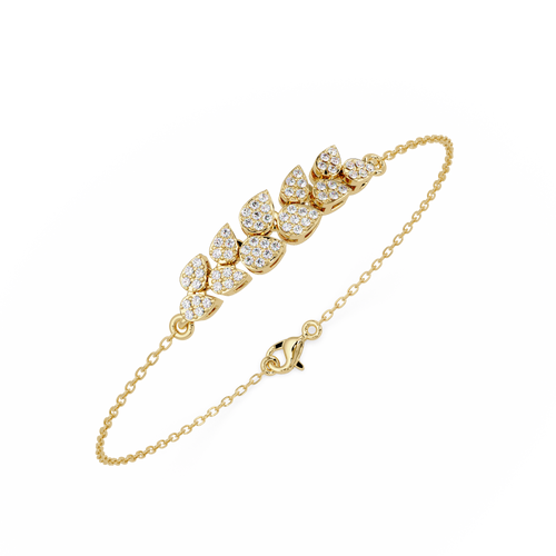 Diamond Leaf Chain Bracelet