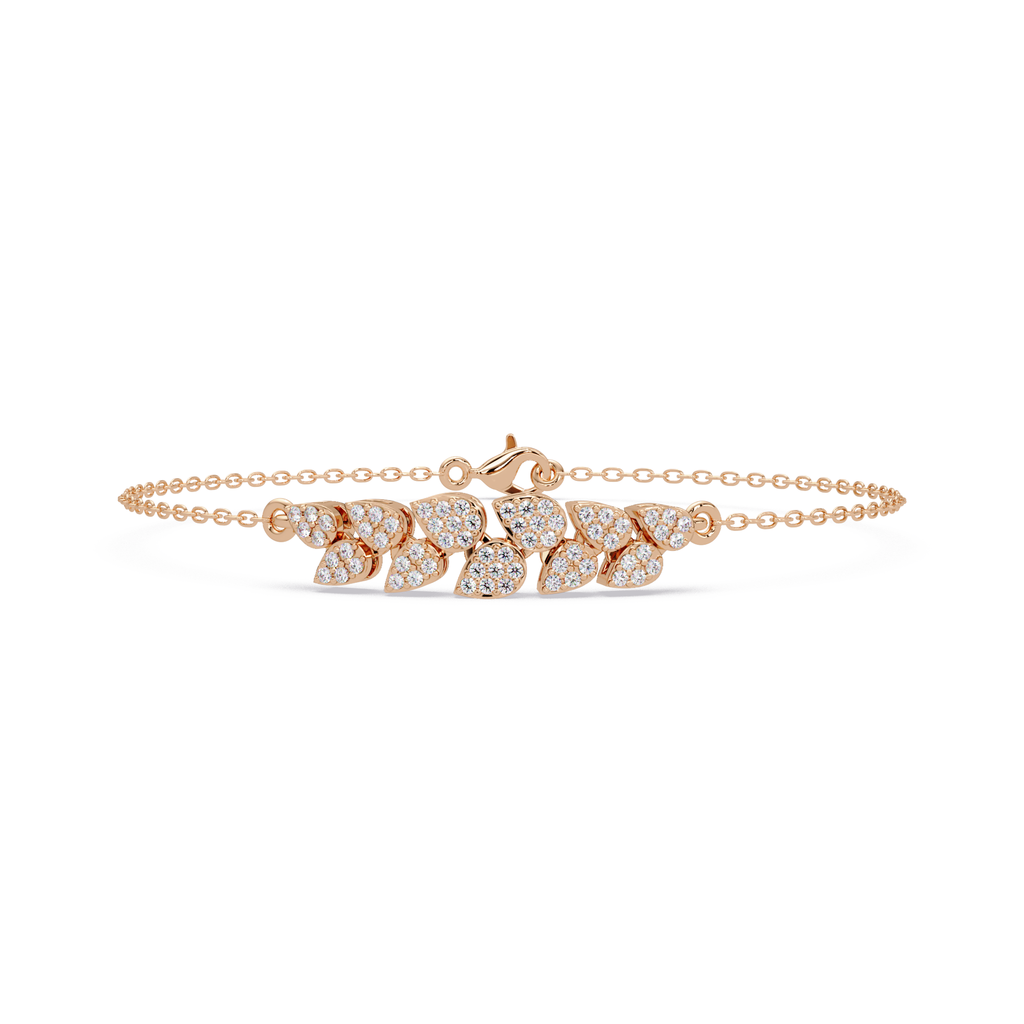 Diamond Leaf Chain Bracelet