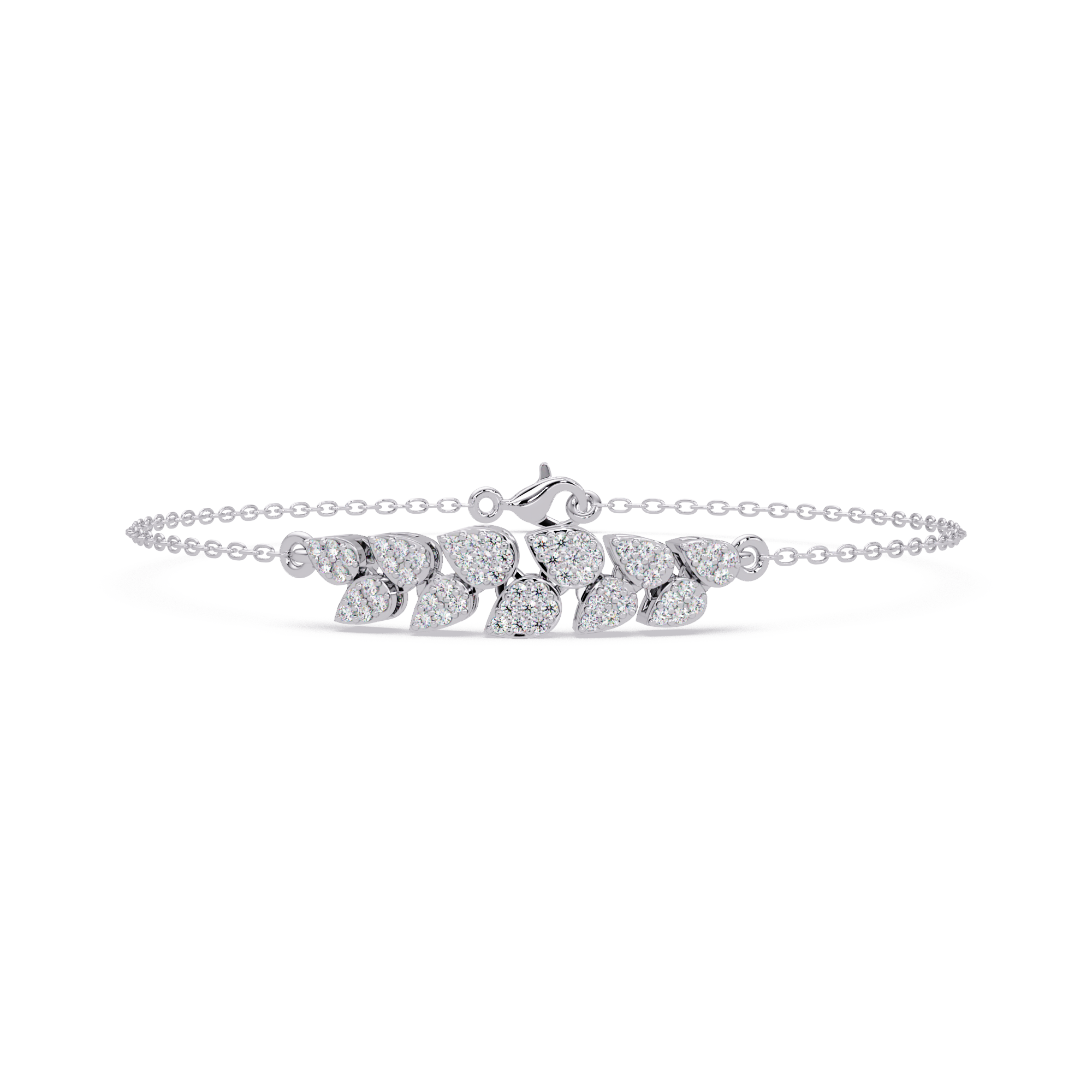 Diamond Leaf Chain Bracelet
