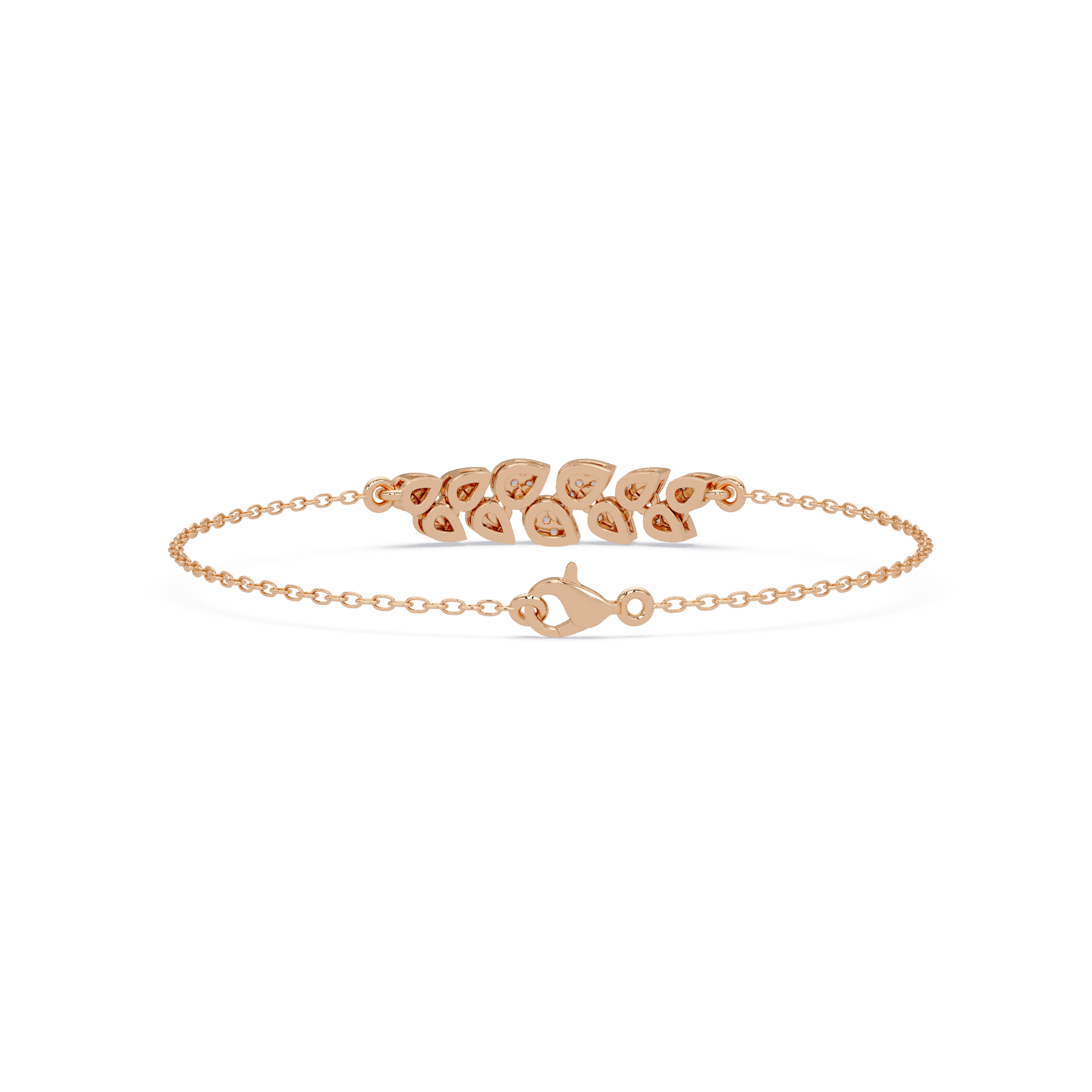 Diamond Leaf Chain Bracelet
