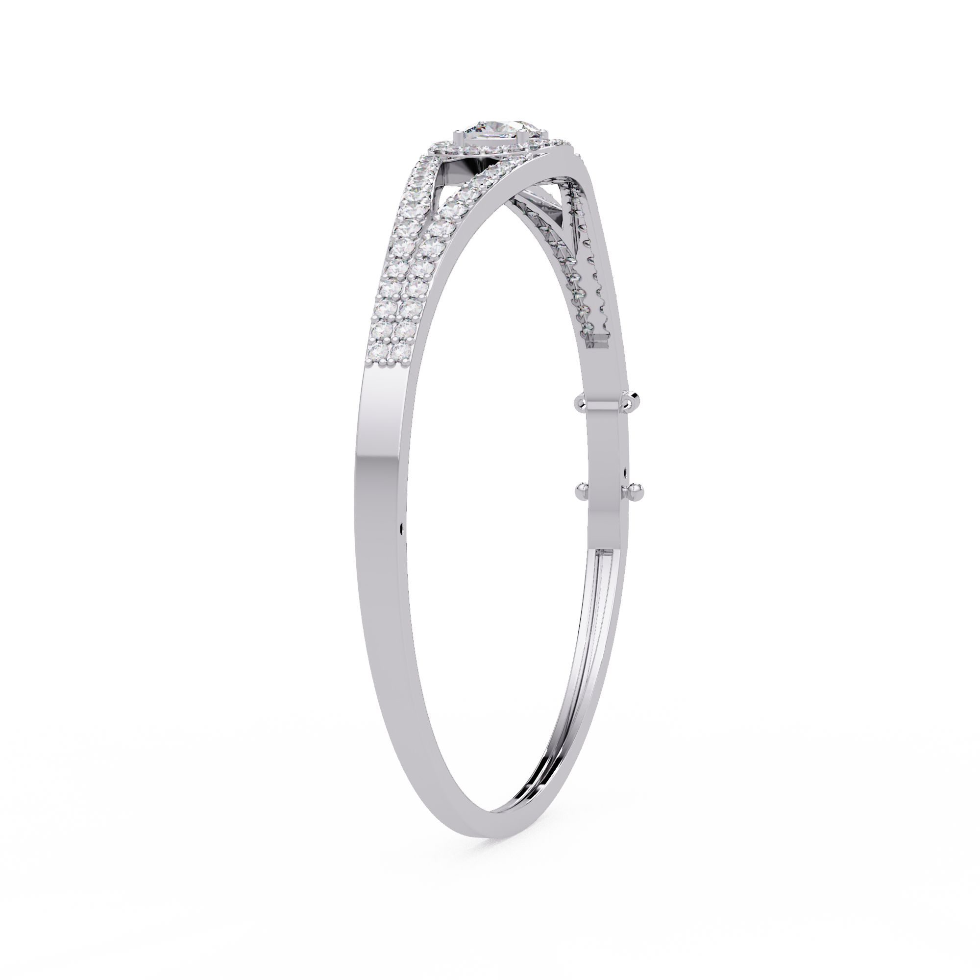 Open Cushion Halo Diamond Bracelet