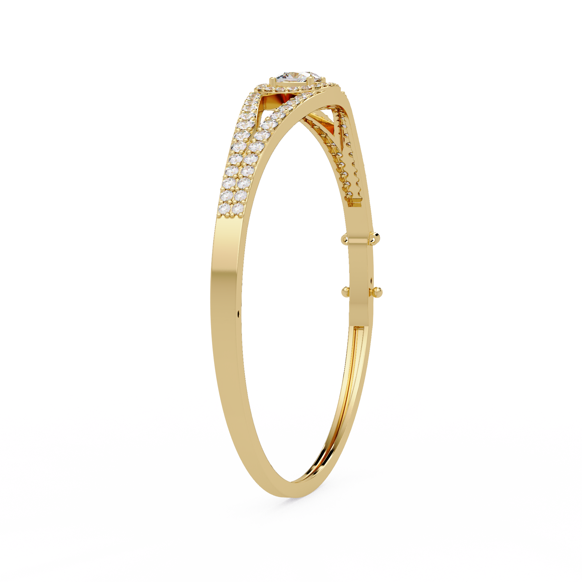 Open Cushion Halo Diamond Bracelet