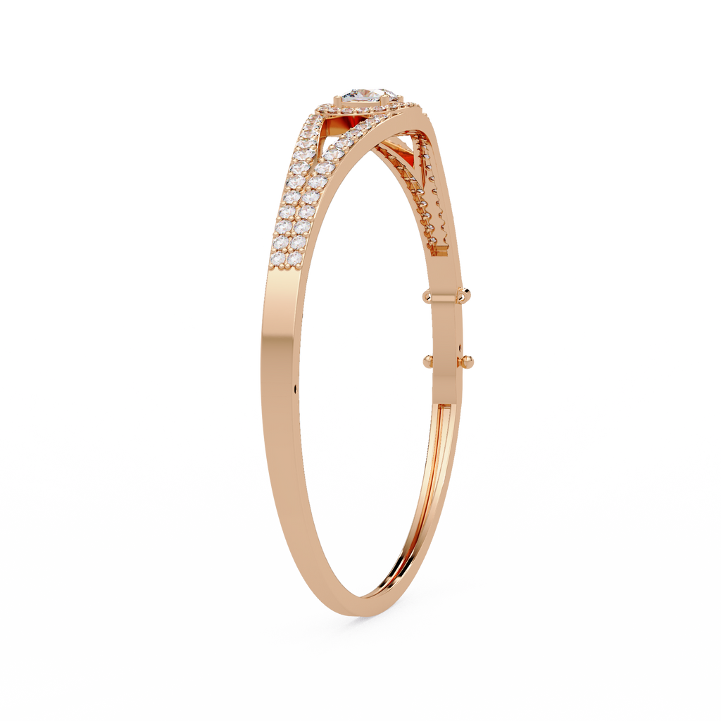 Open Cushion Halo Diamond Bracelet