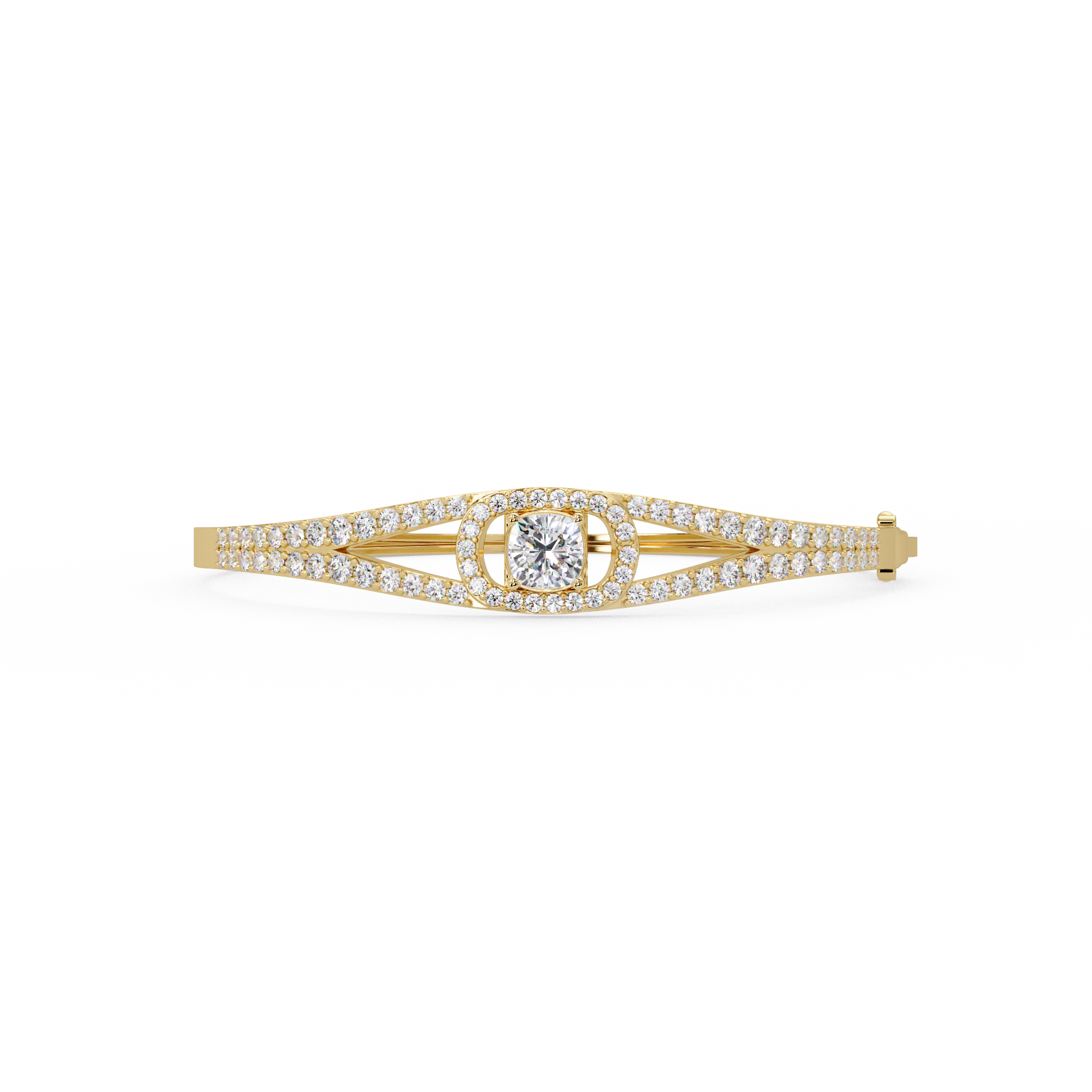 Open Cushion Halo Diamond Bracelet