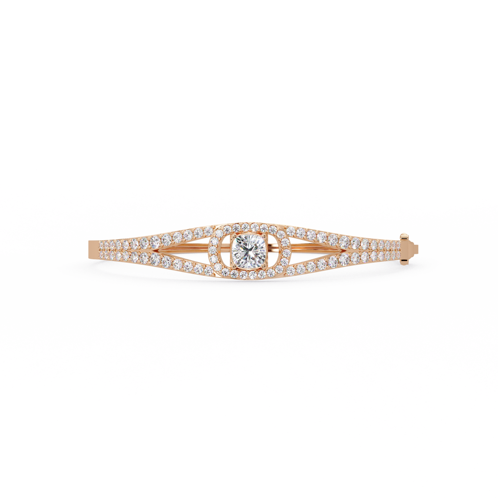 Open Cushion Halo Diamond Bracelet