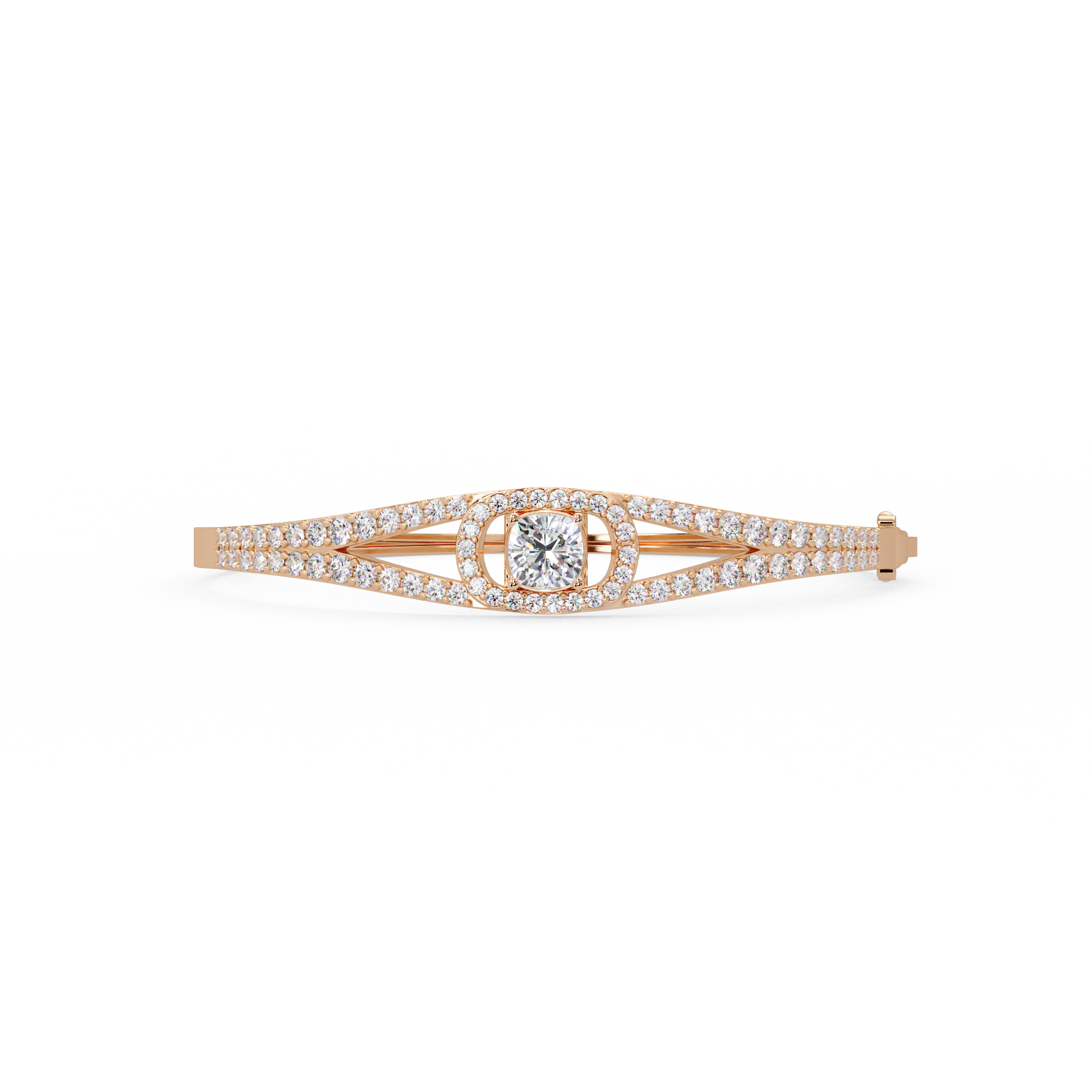 Open Cushion Halo Diamond Bracelet