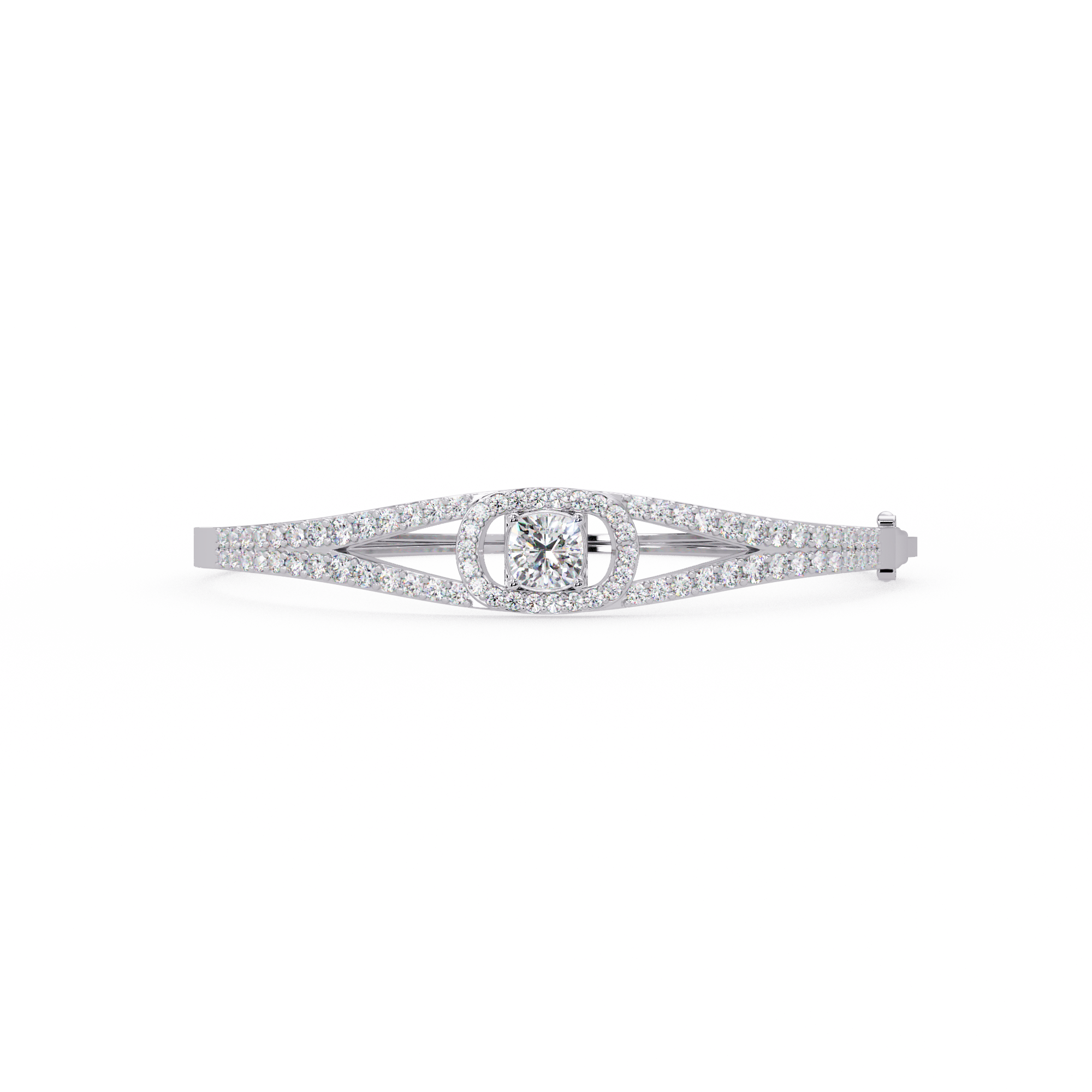 Open Cushion Halo Diamond Bracelet