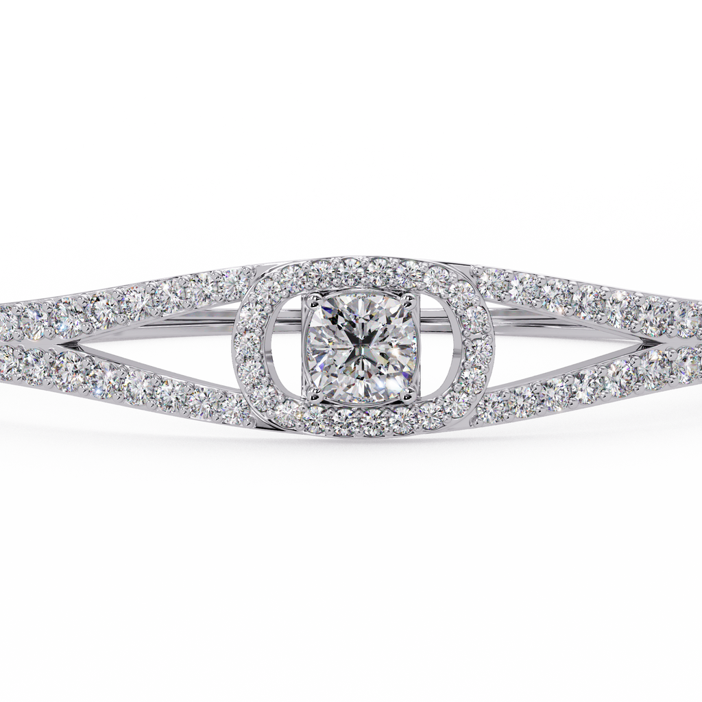 Open Cushion Halo Diamond Bracelet