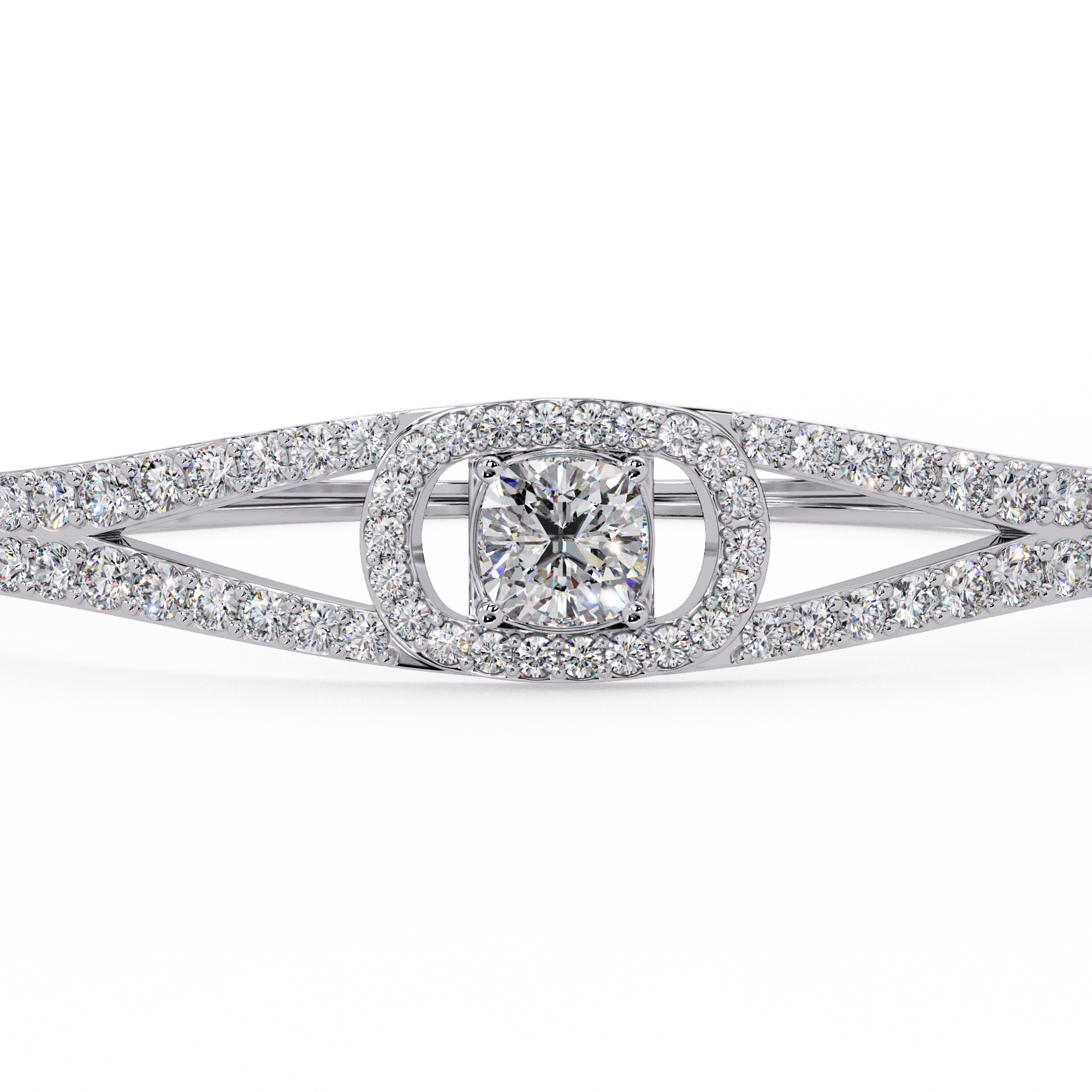 Open Cushion Halo Diamond Bracelet