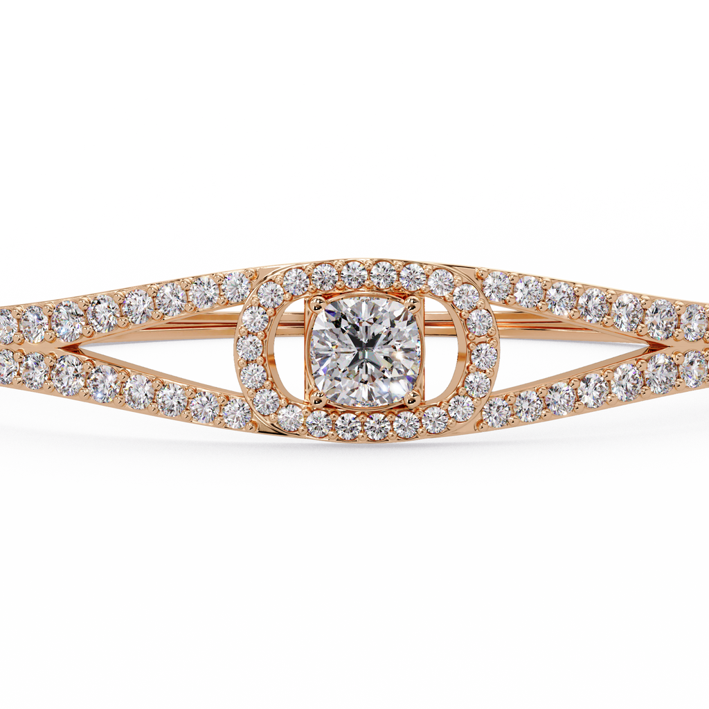 Open Cushion Halo Diamond Bracelet