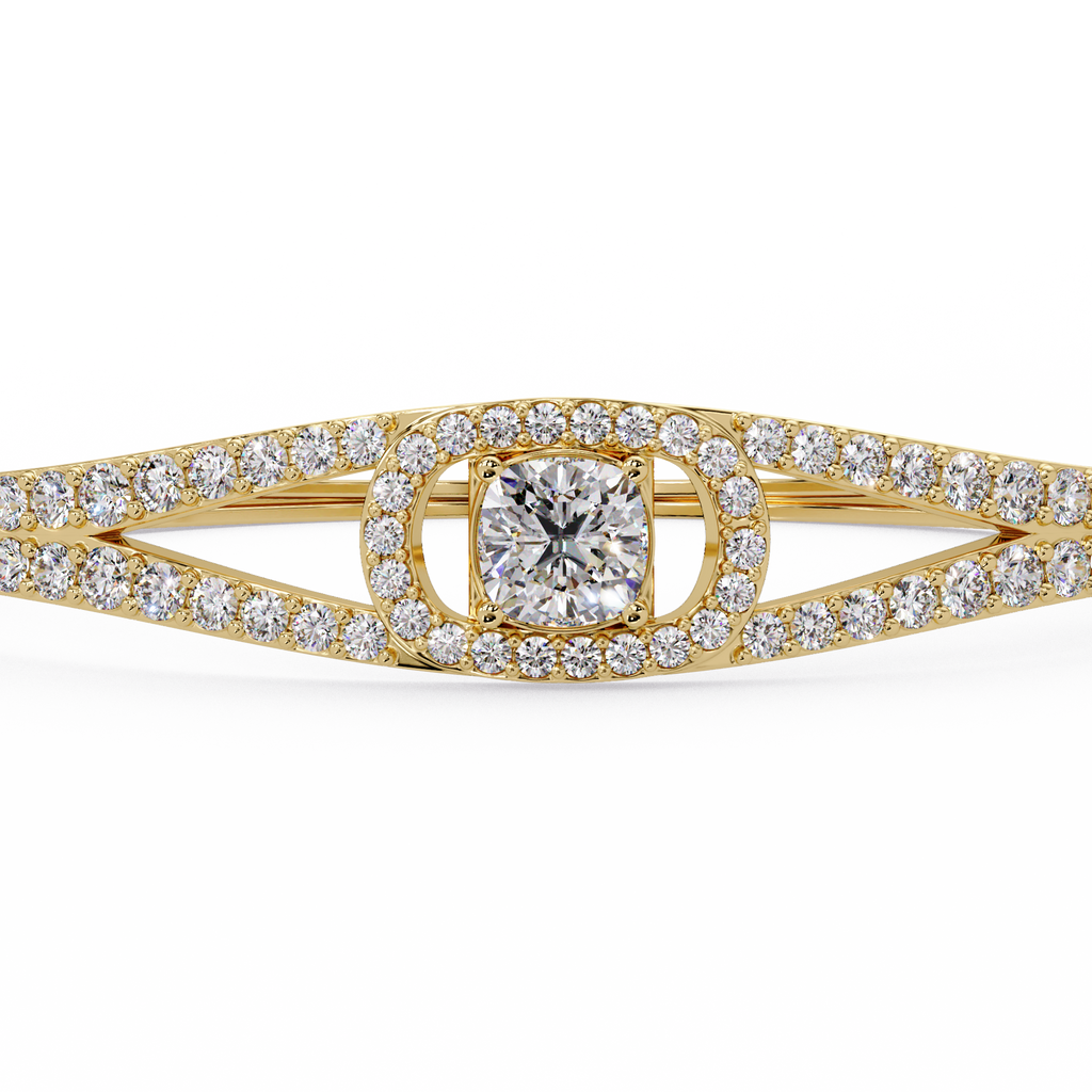 Open Cushion Halo Diamond Bracelet