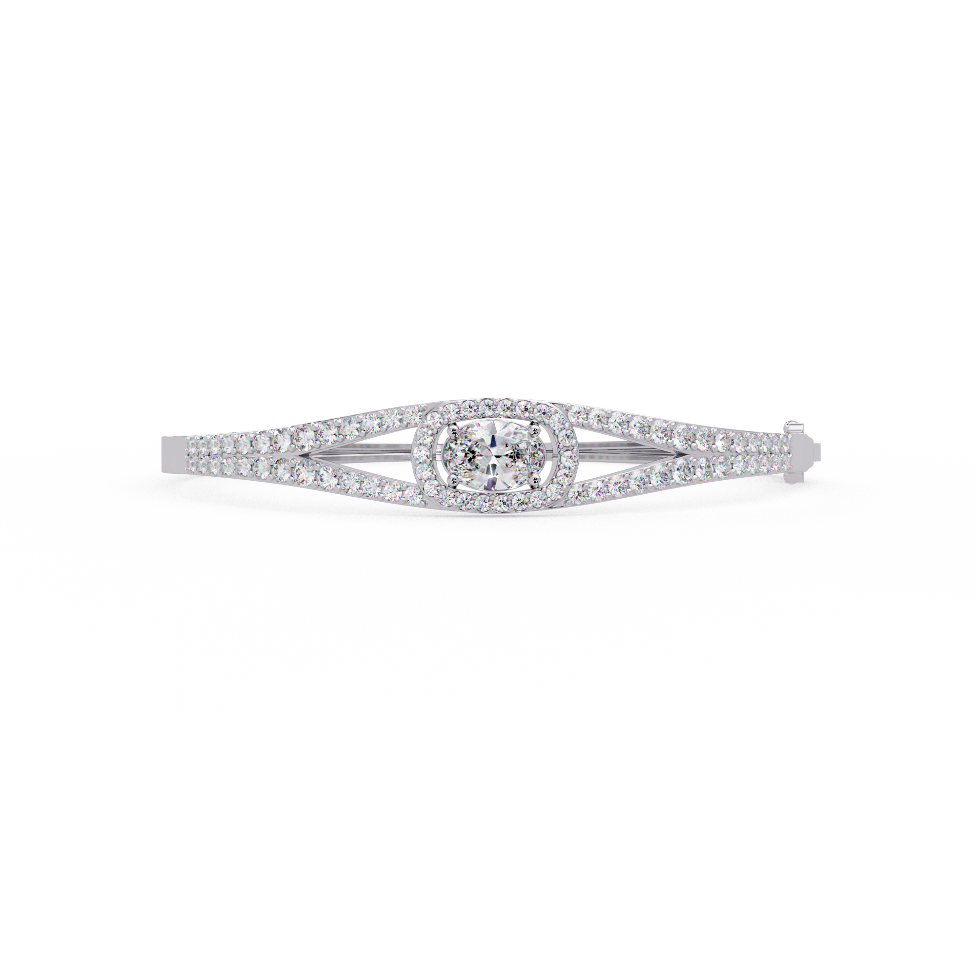 Oval Halo Diamond Bracelet