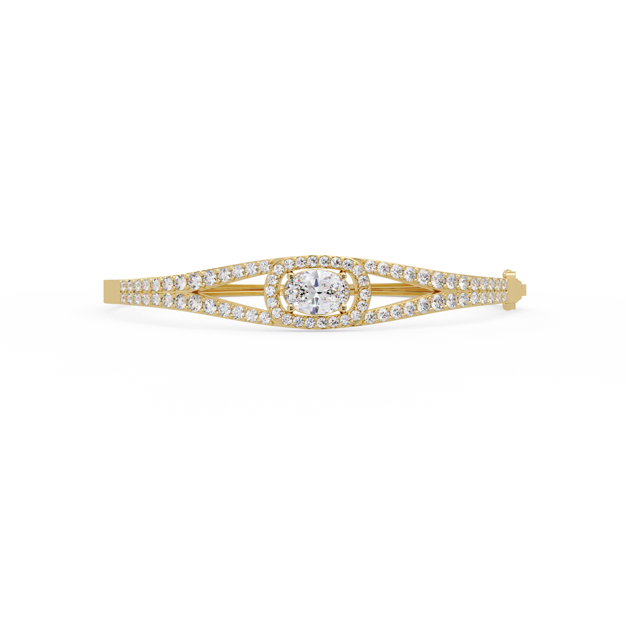 Oval Halo Diamond Bracelet