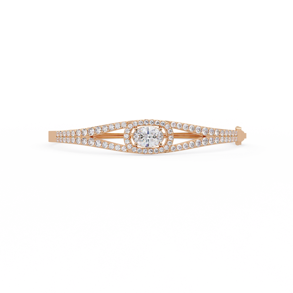 Oval Halo Diamond Bracelet