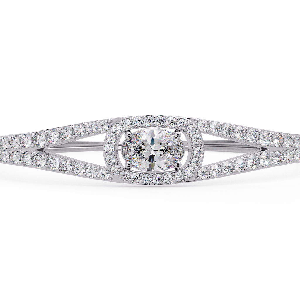 Oval Halo Diamond Bracelet