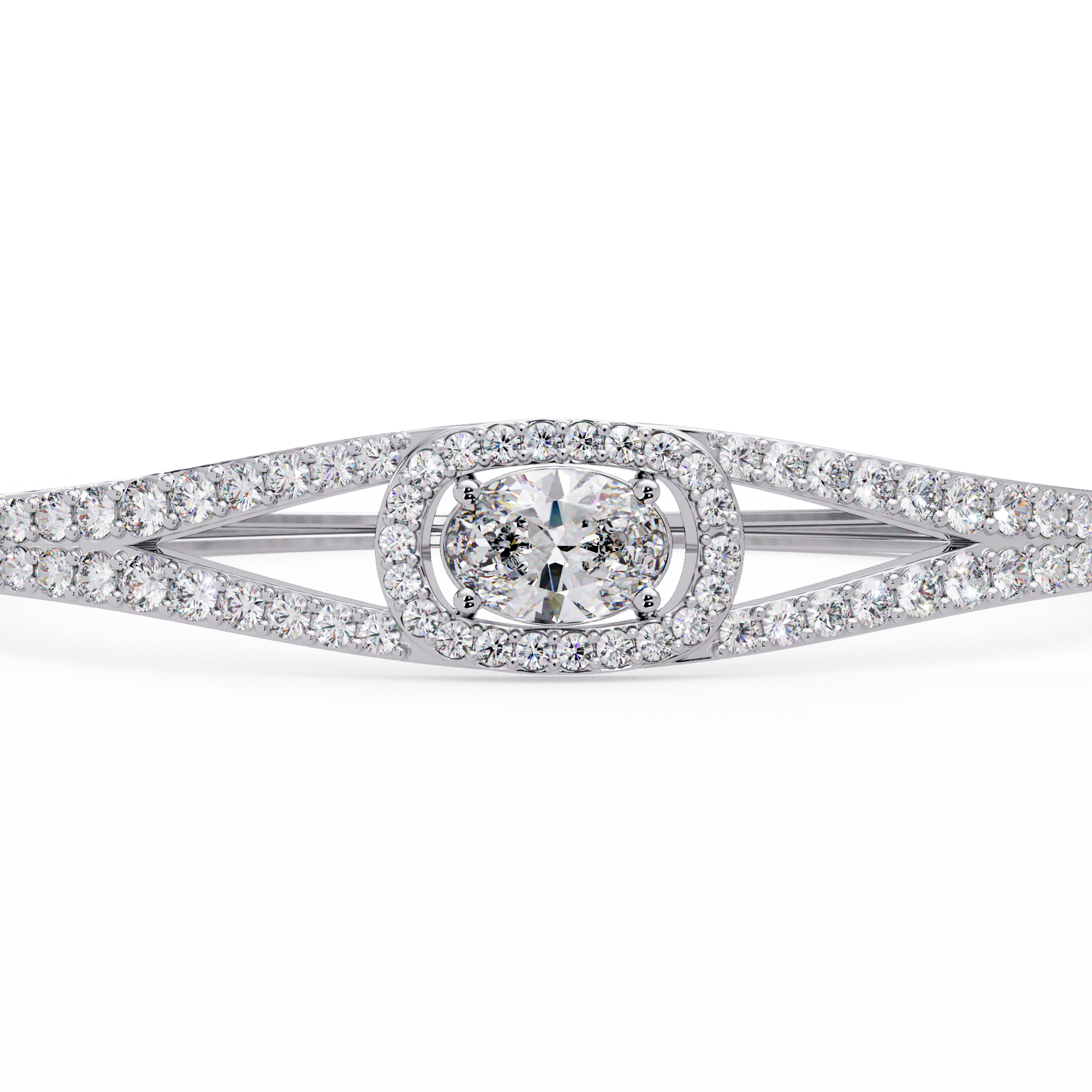 Oval Halo Diamond Bracelet