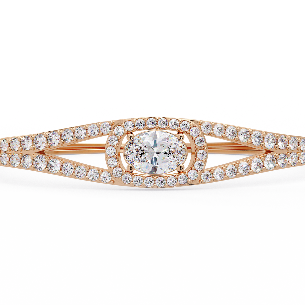 Oval Halo Diamond Bracelet