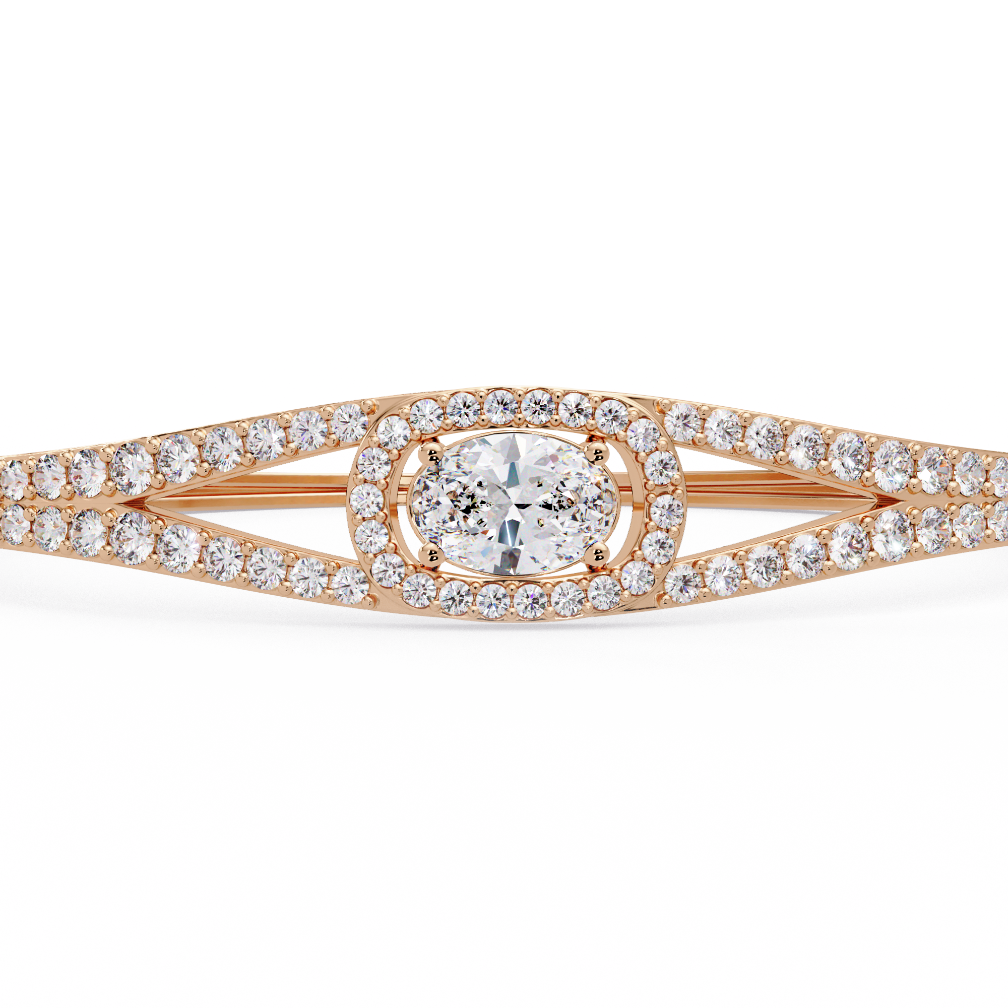 Oval Halo Diamond Bracelet