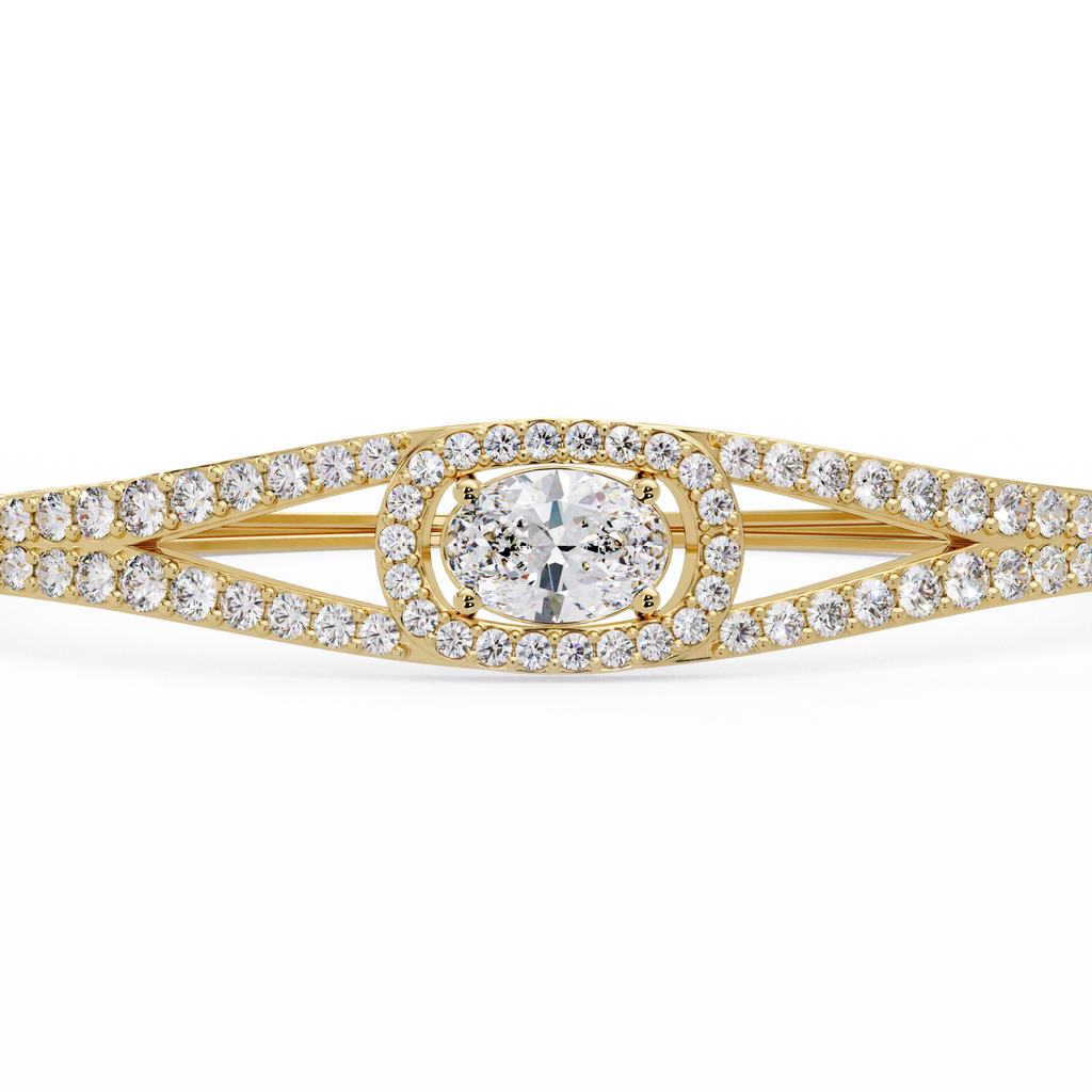 Oval Halo Diamond Bracelet
