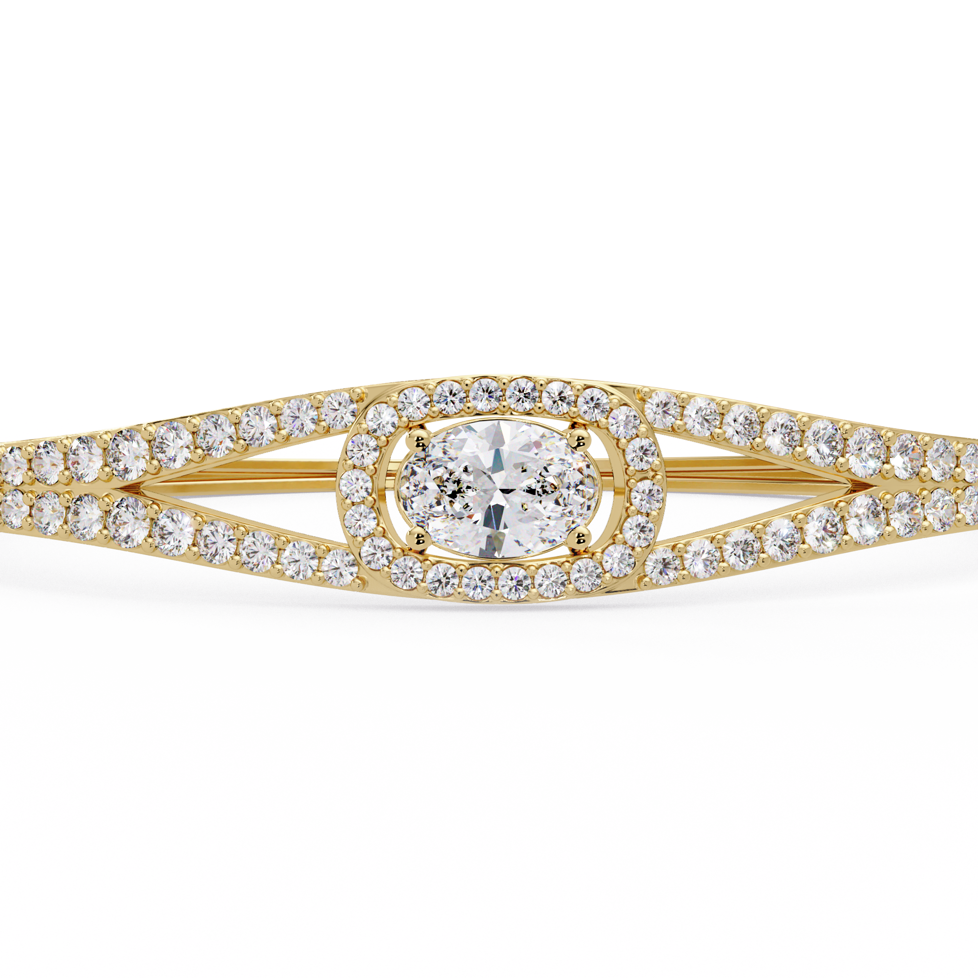 Oval Halo Diamond Bracelet