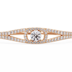 Round Brilliant Diamond Split Shank Halo Tennis Bracelet