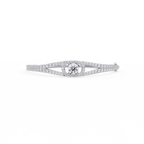 Round Brilliant Diamond Split Shank Halo Tennis Bracelet