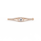 Round Brilliant Diamond Split Shank Halo Tennis Bracelet