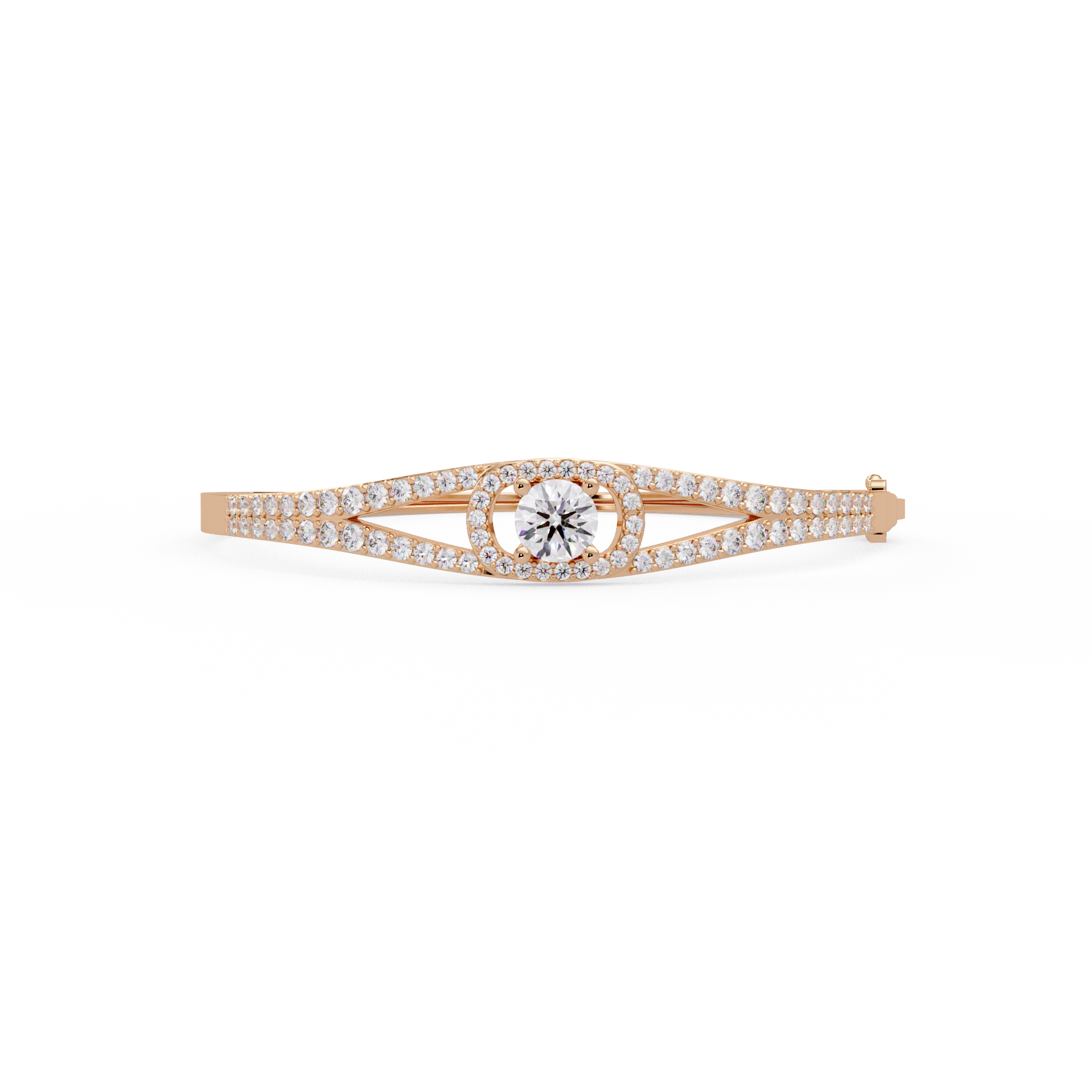 Round Brilliant Diamond Split Shank Halo Tennis Bracelet