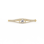 Round Brilliant Diamond Split Shank Halo Tennis Bracelet