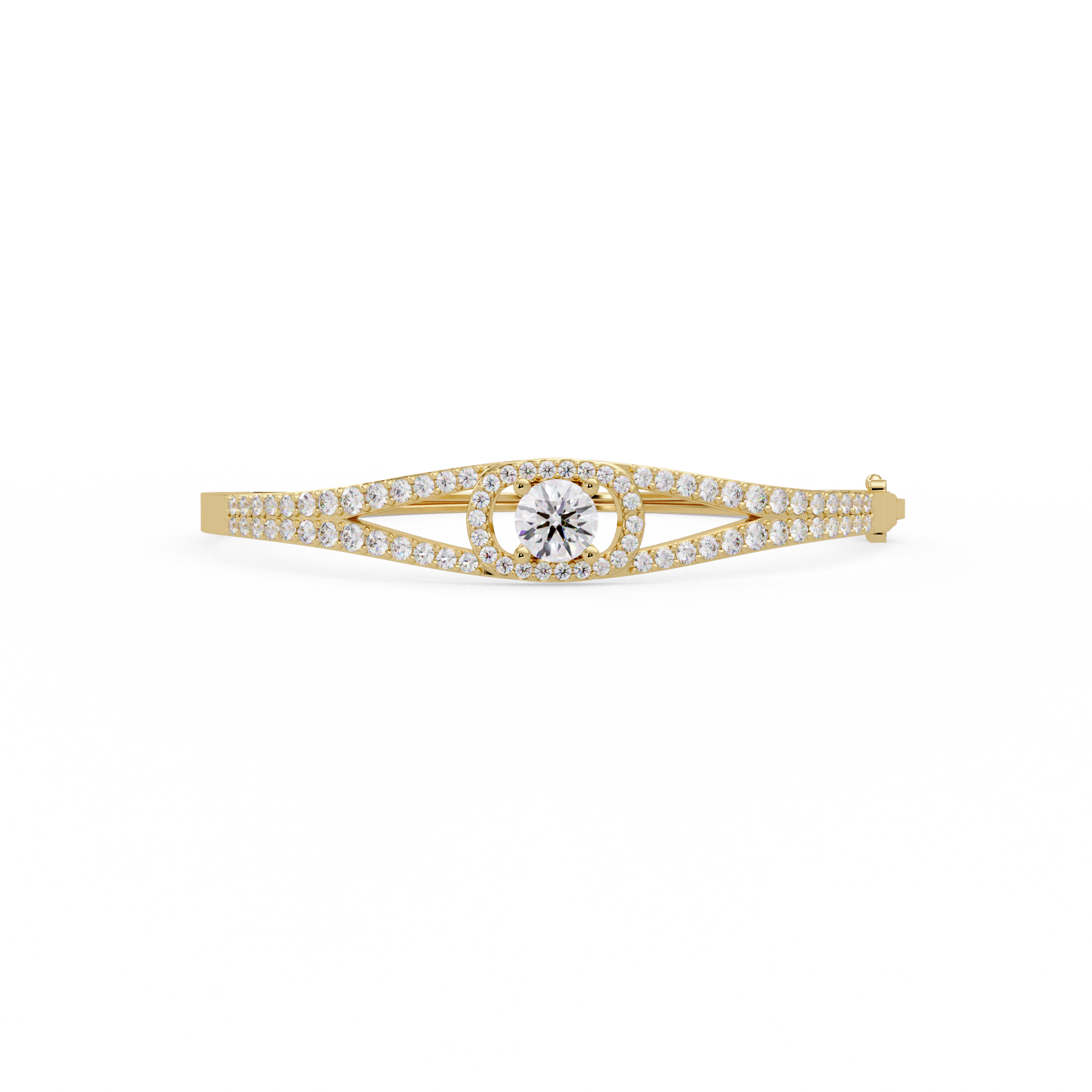 Round Brilliant Diamond Split Shank Halo Tennis Bracelet