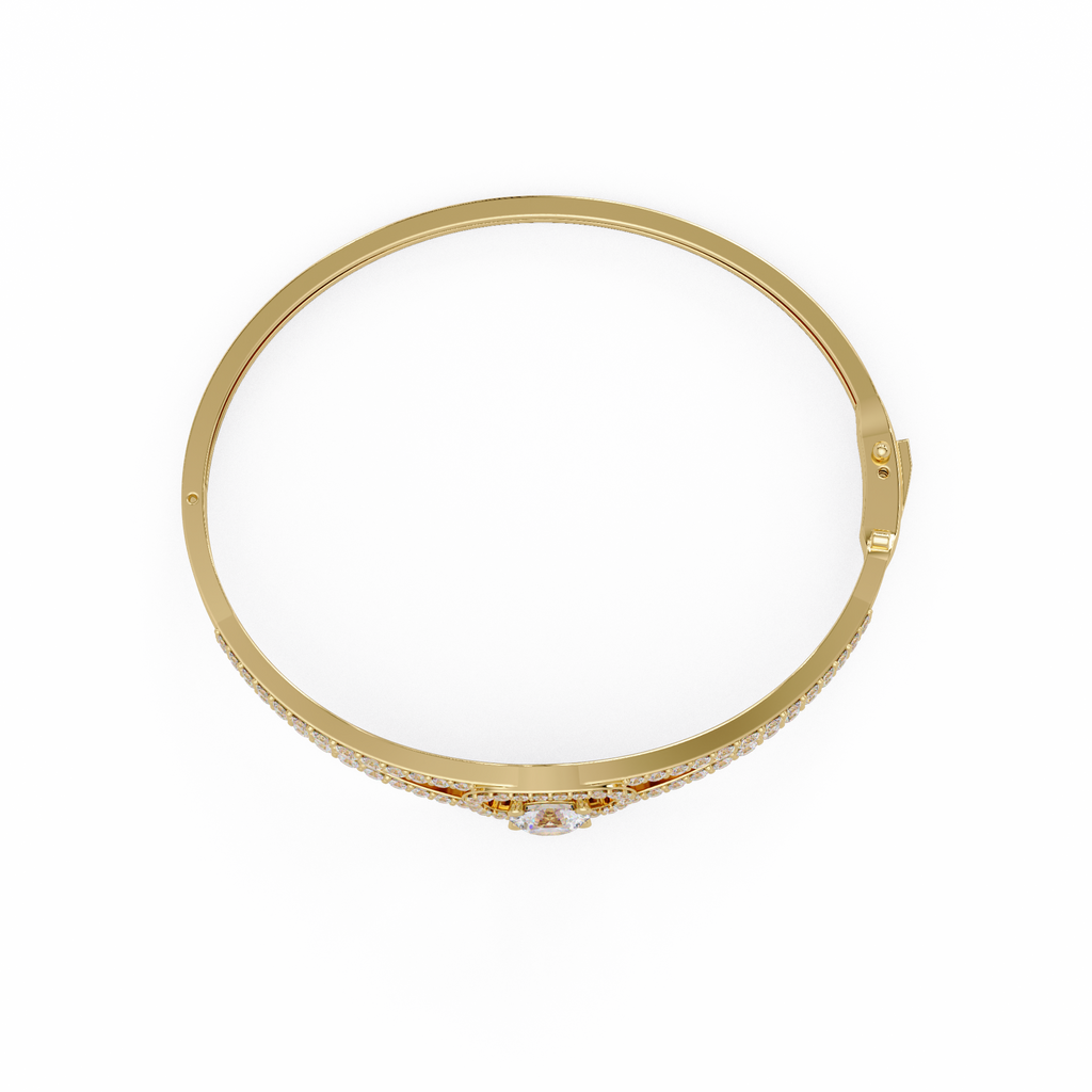 Round Brilliant Diamond Split Shank Halo Tennis Bracelet