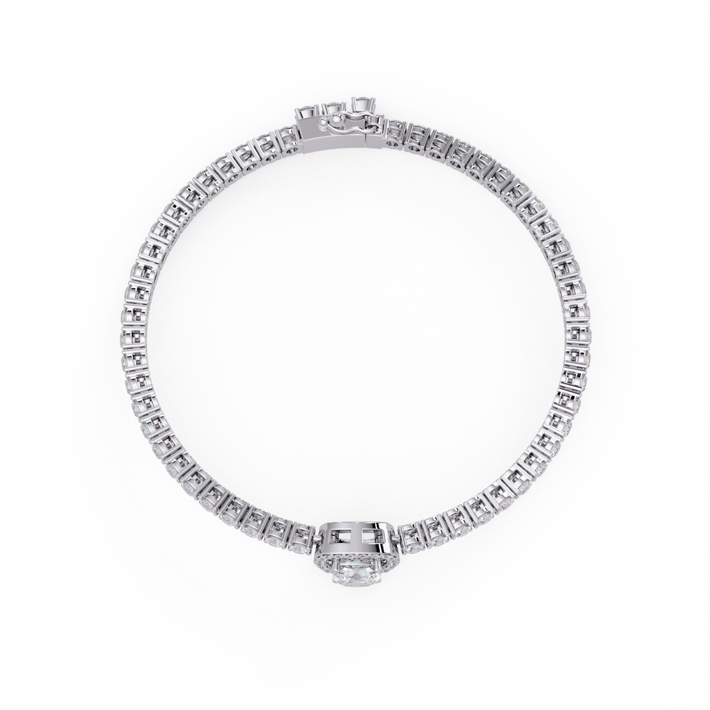 Diamond Halo Tennis Bracelet