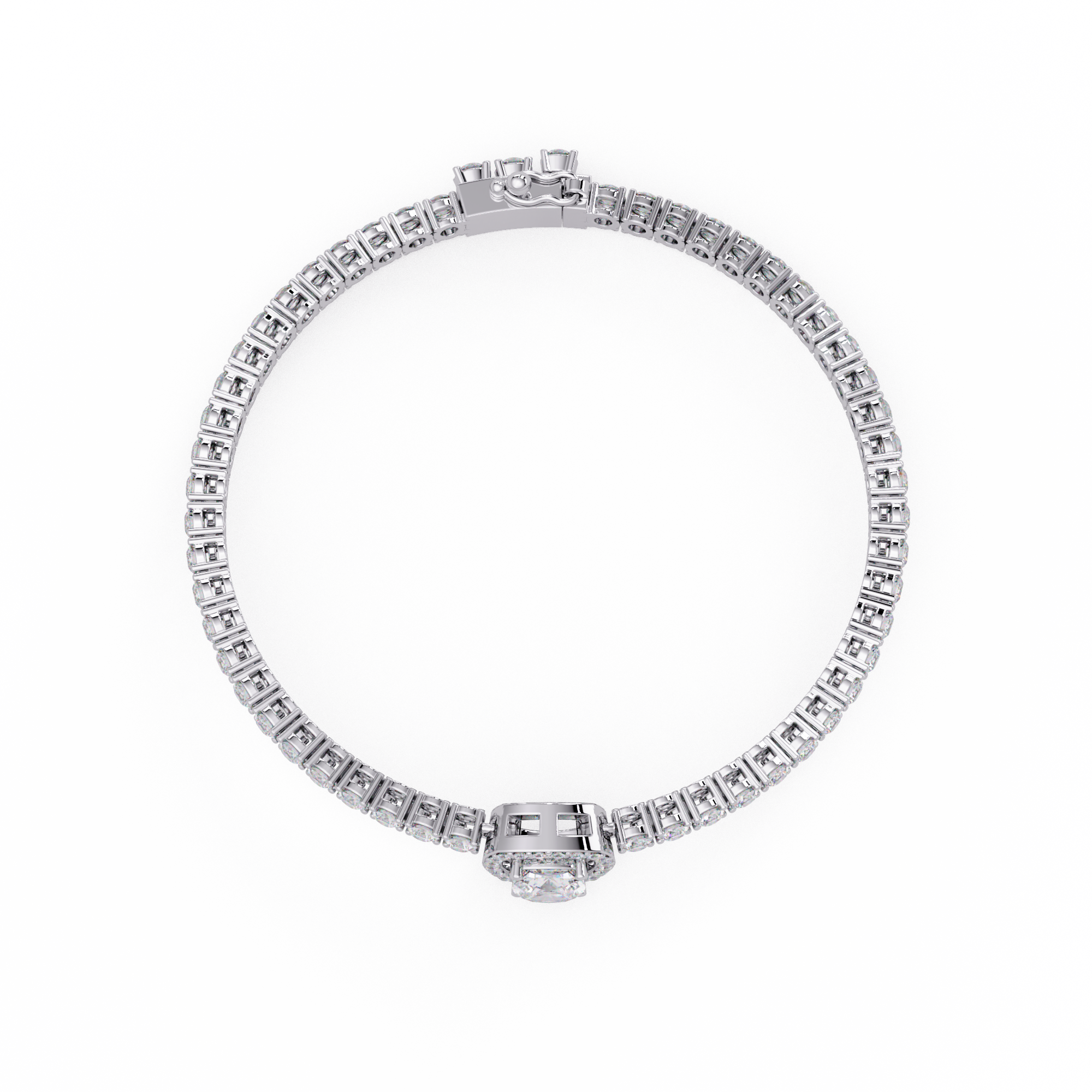 Diamond Halo Tennis Bracelet