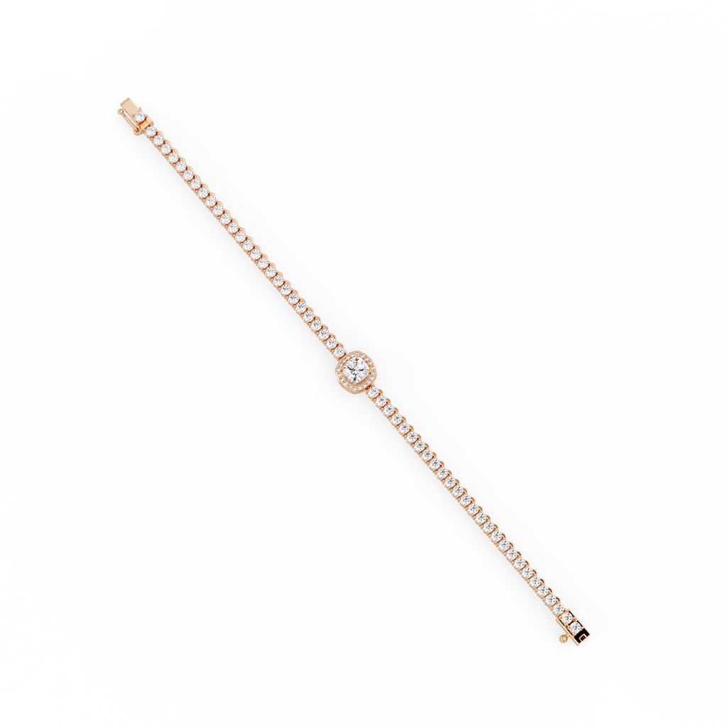 Diamond Halo Tennis Bracelet
