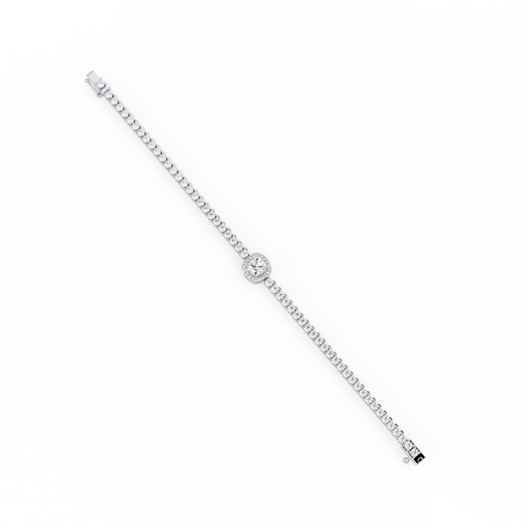 Diamond Halo Tennis Bracelet