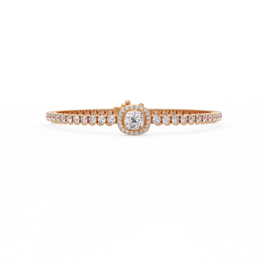 Diamond Halo Tennis Bracelet