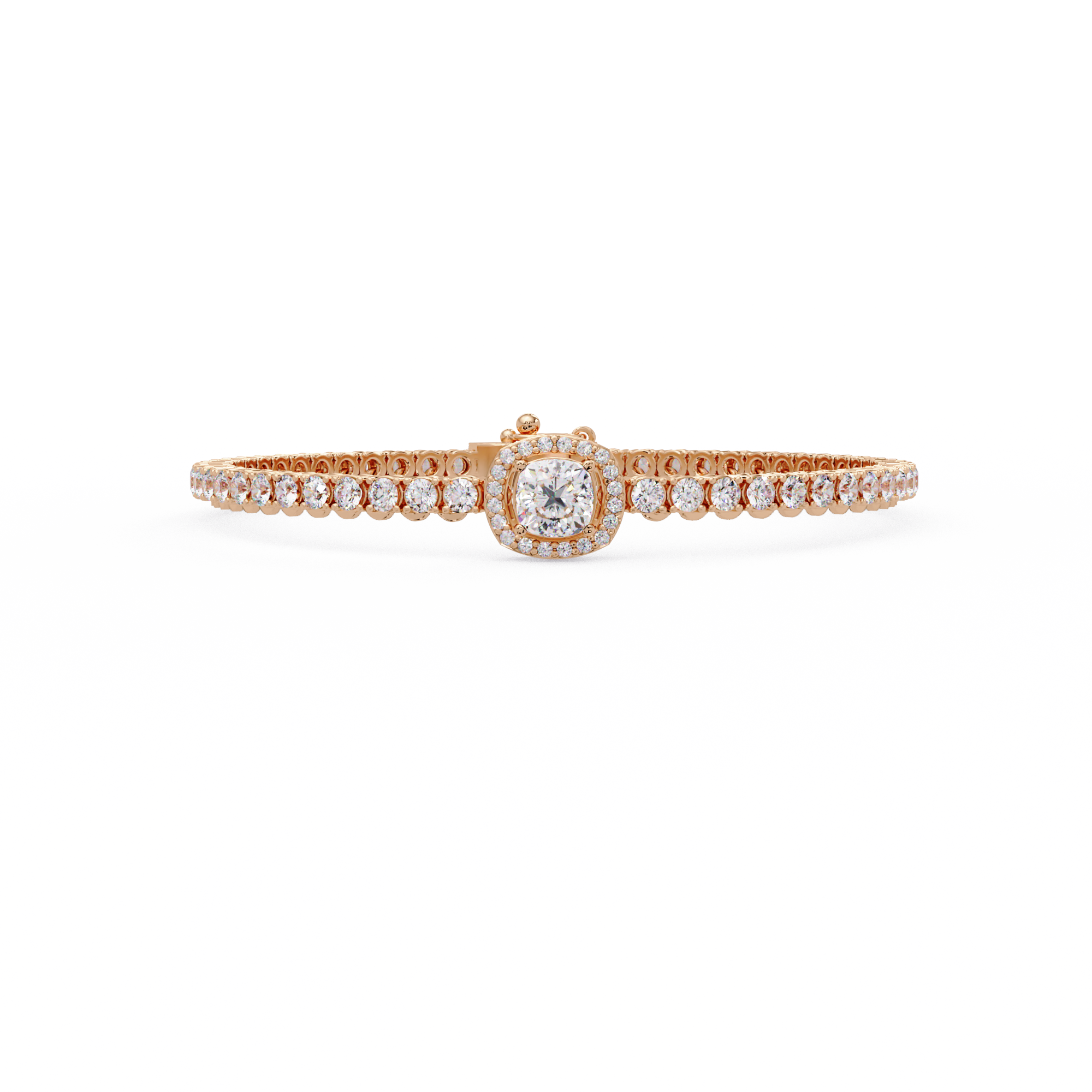 Diamond Halo Tennis Bracelet