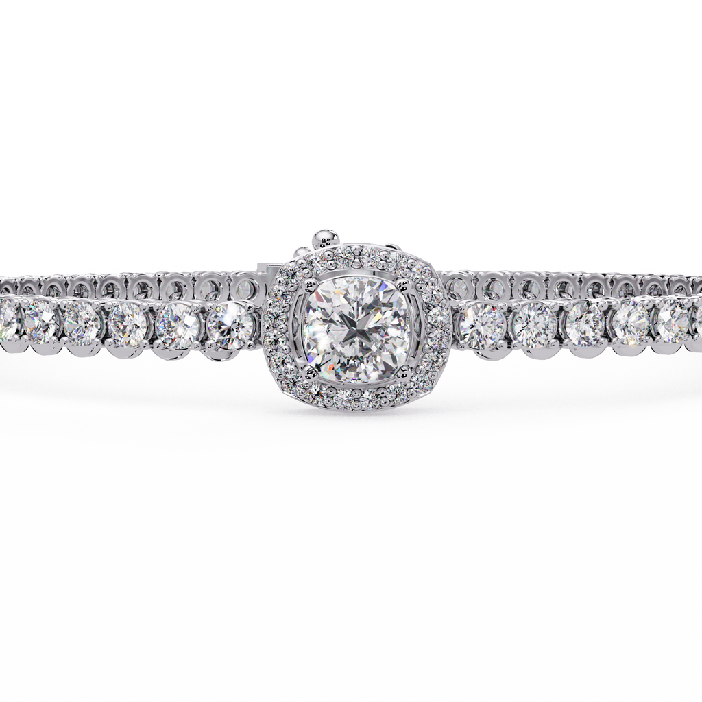 Diamond Halo Tennis Bracelet