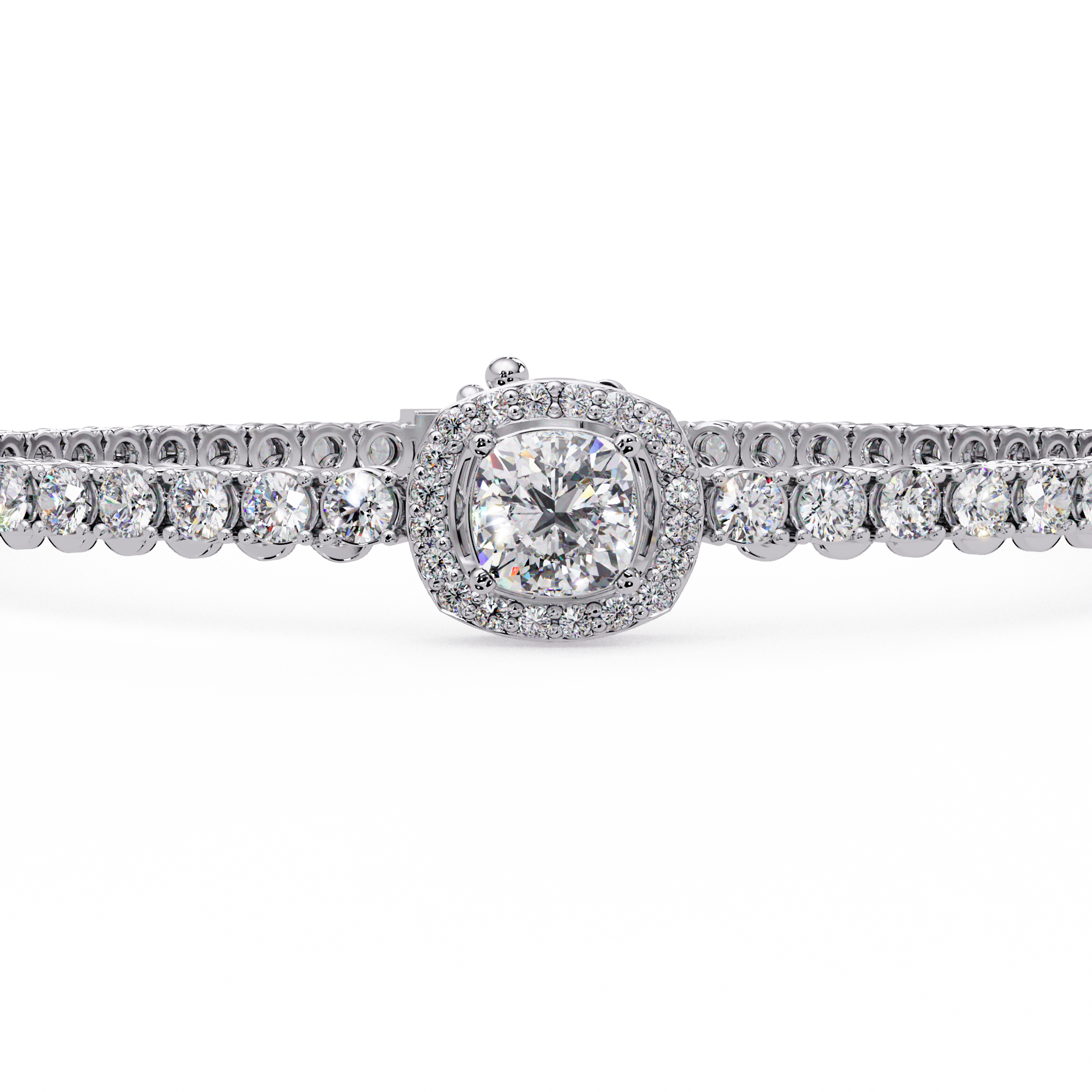 Diamond Halo Tennis Bracelet