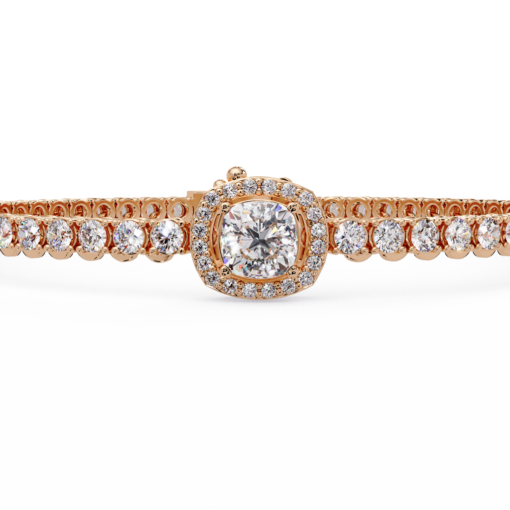 Diamond Halo Tennis Bracelet