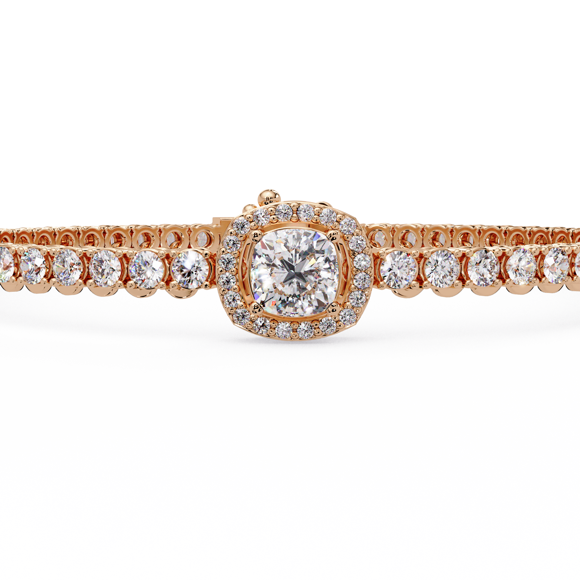 Diamond Halo Tennis Bracelet