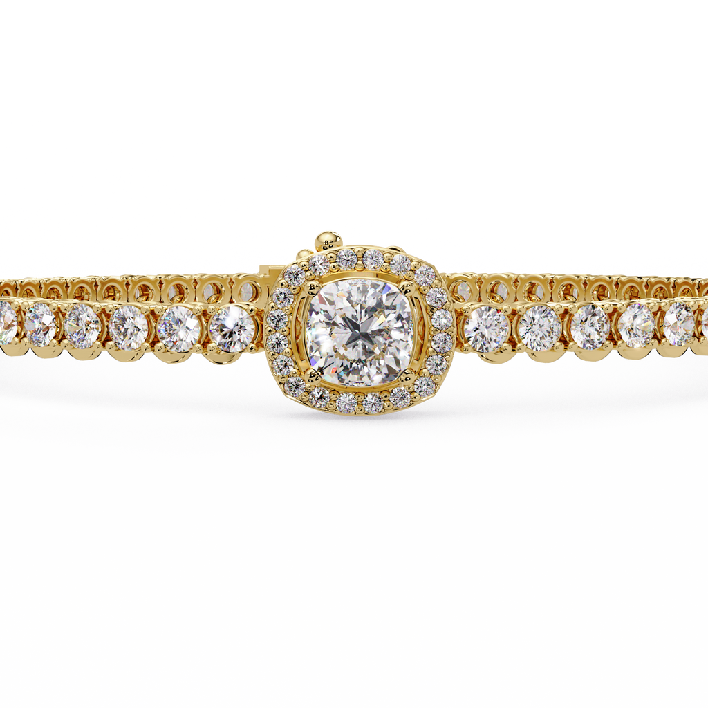 Diamond Halo Tennis Bracelet