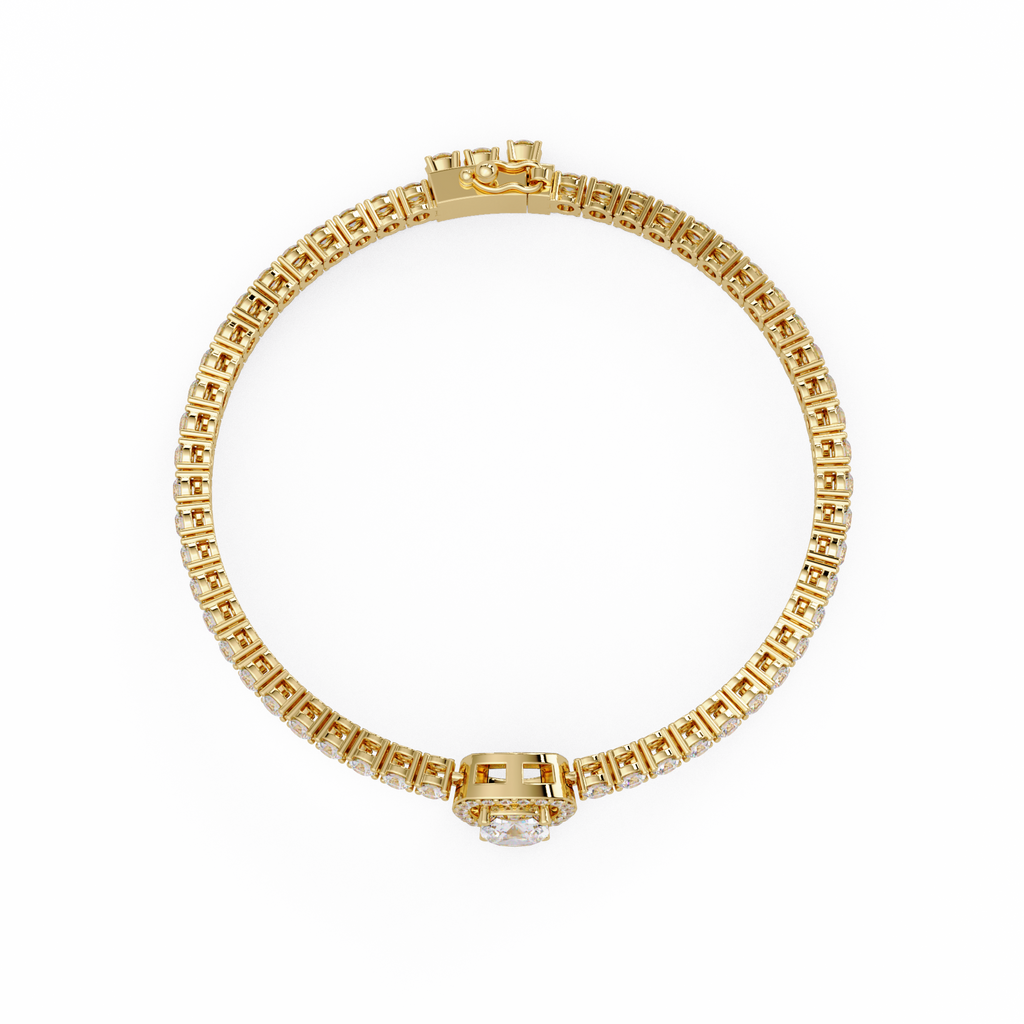 Diamond Halo Tennis Bracelet
