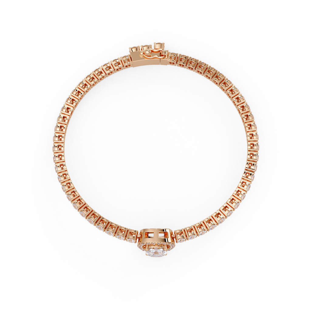 Diamond Halo Tennis Bracelet