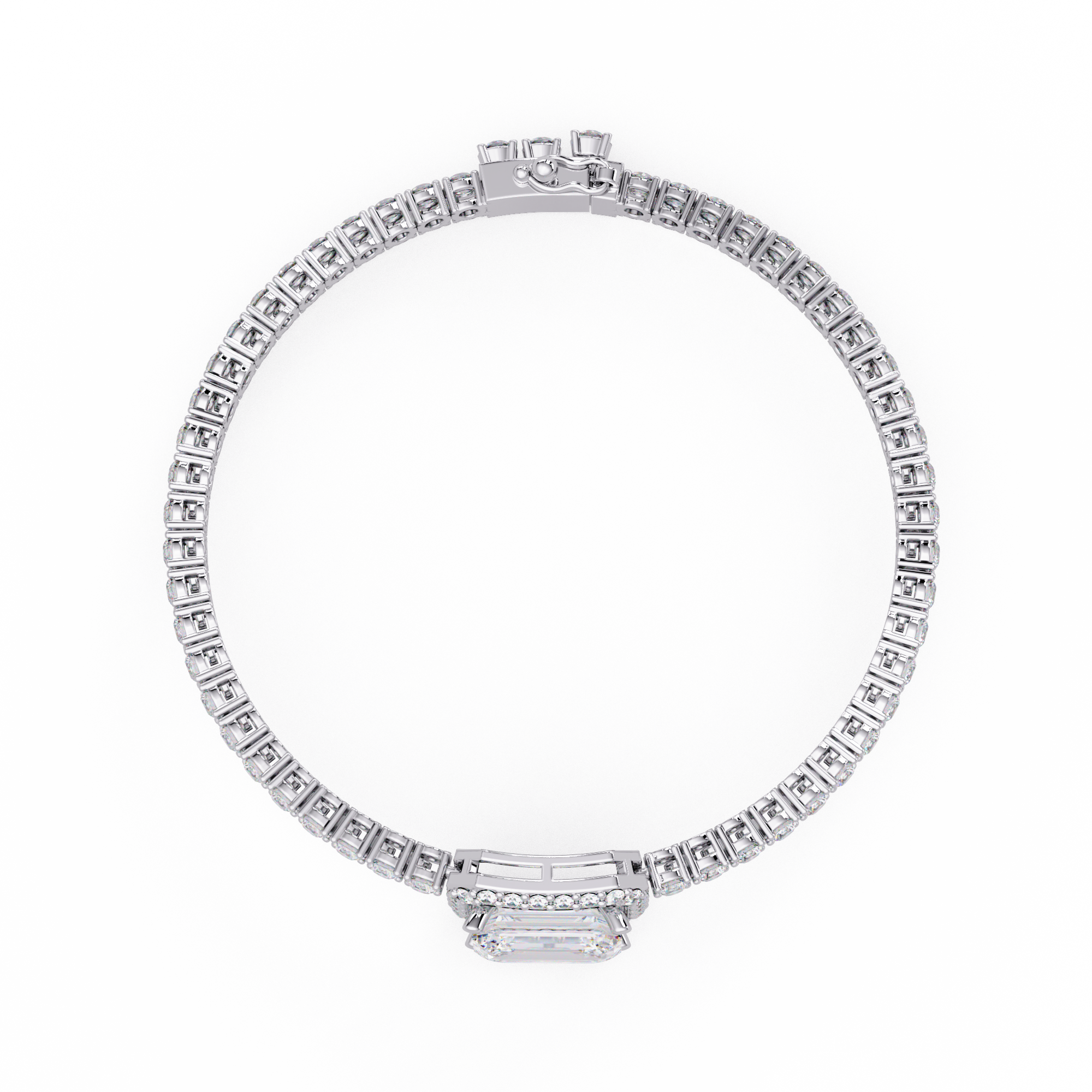 Emerald Cut Diamond Tennis Bracelet