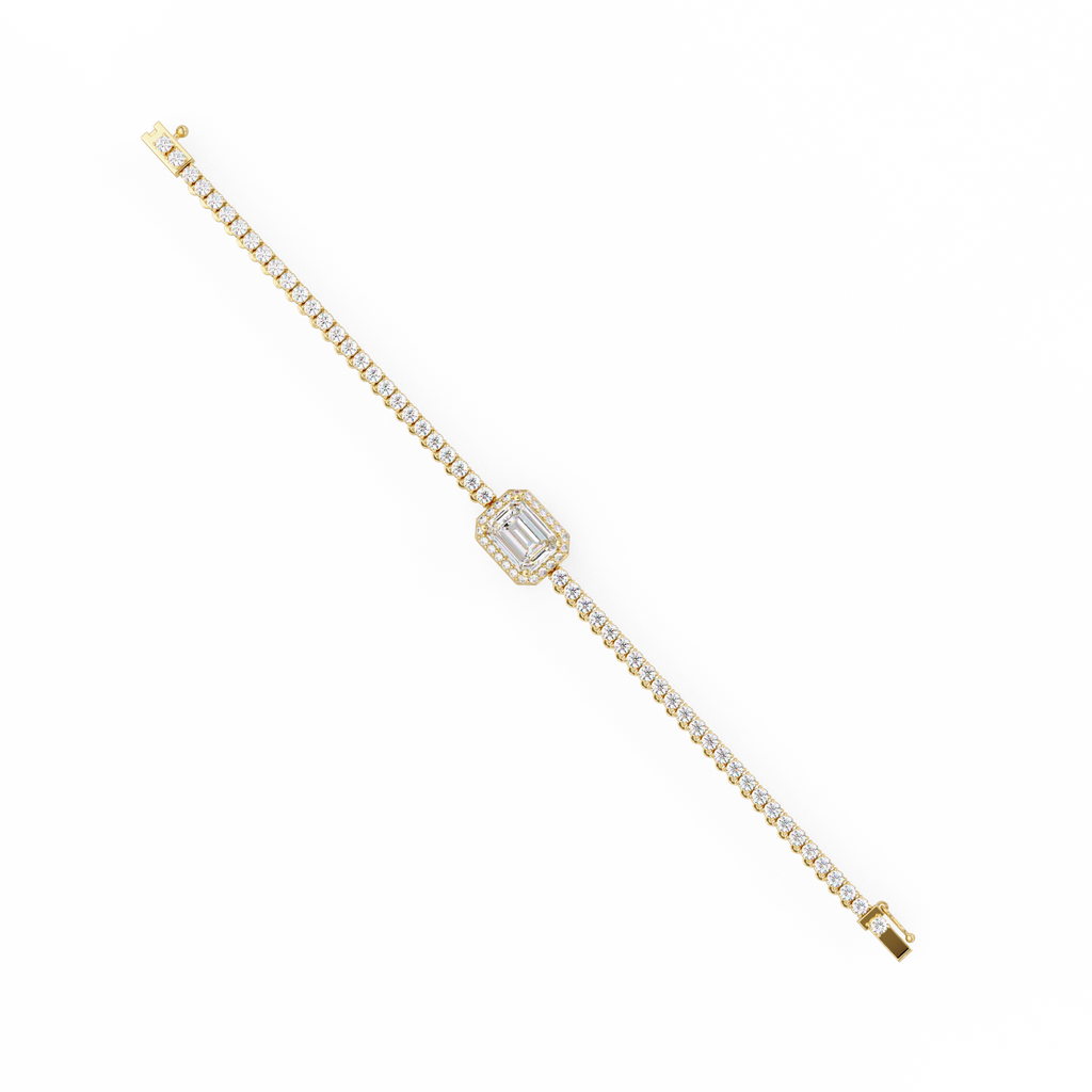 Emerald Cut Diamond Tennis Bracelet