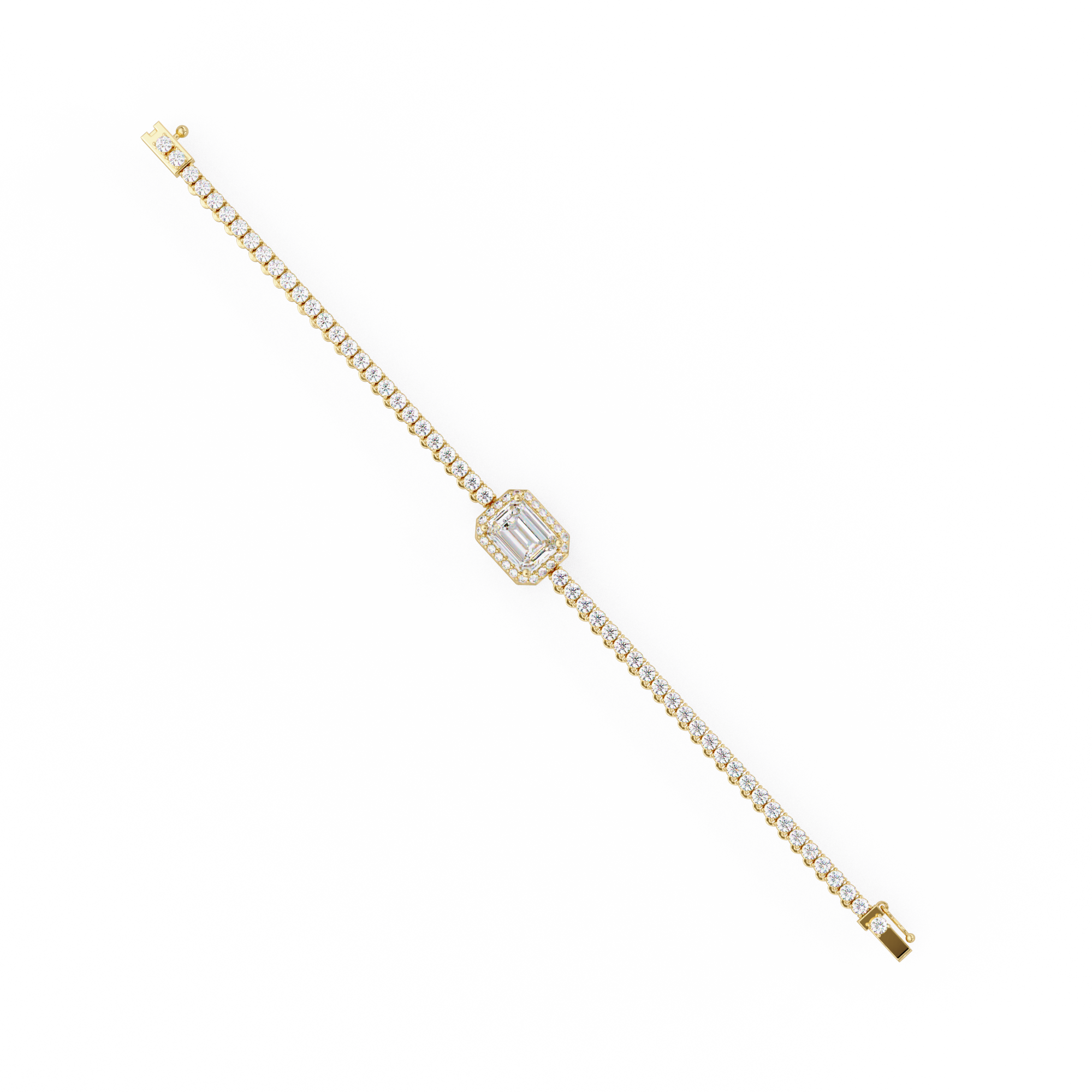 Emerald Cut Diamond Tennis Bracelet