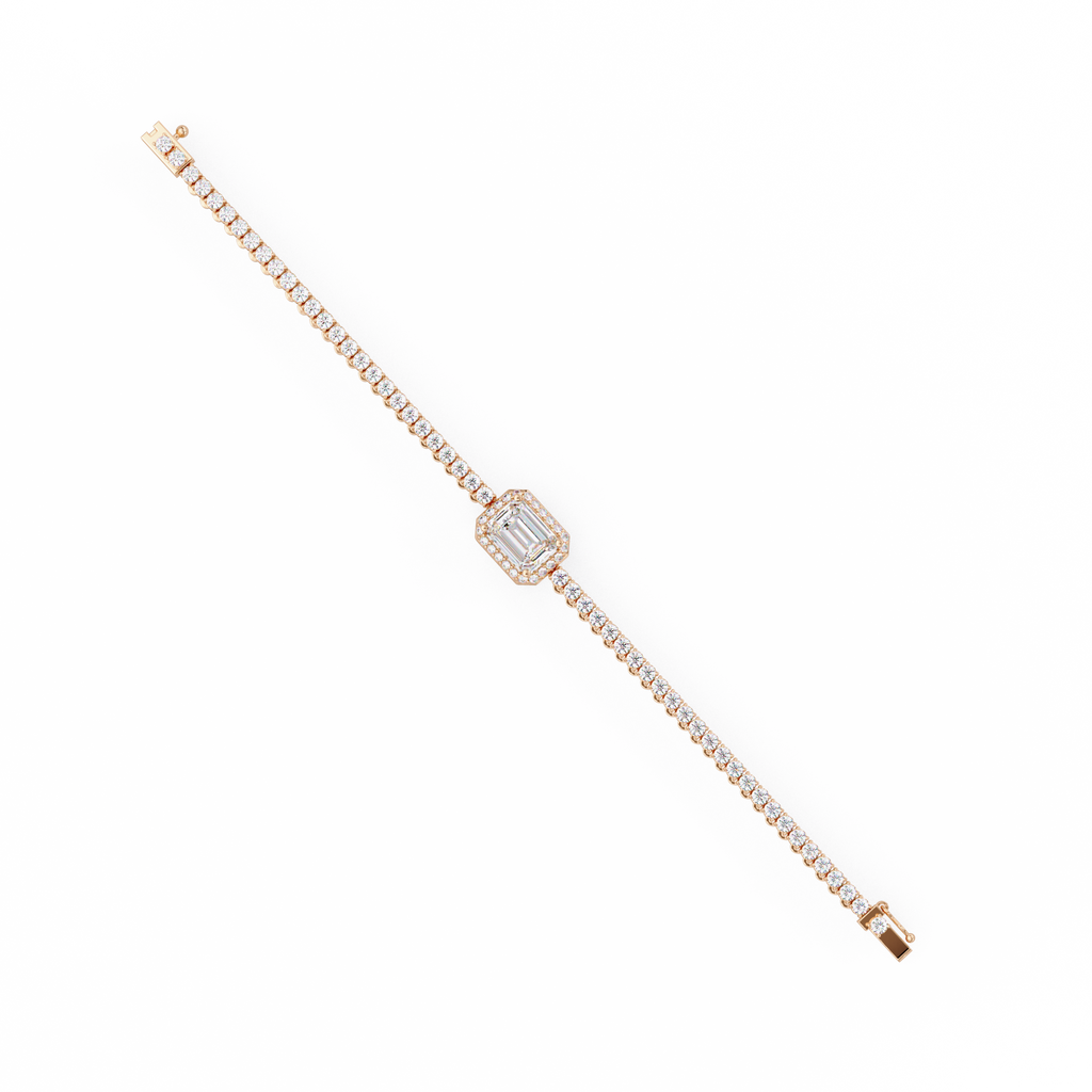 Emerald Cut Diamond Tennis Bracelet